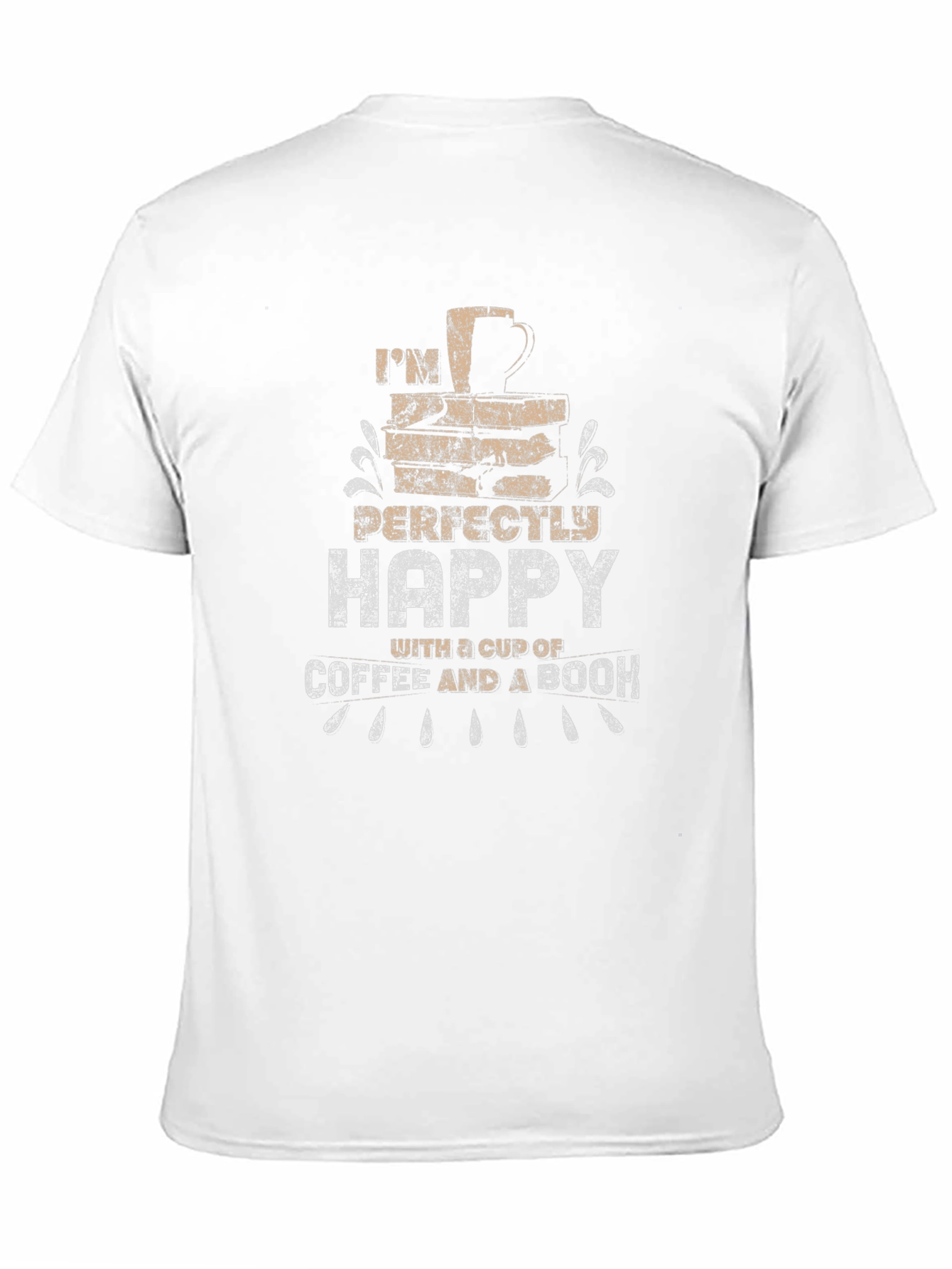 Happy Coffee & Book Graphic T-Shirt