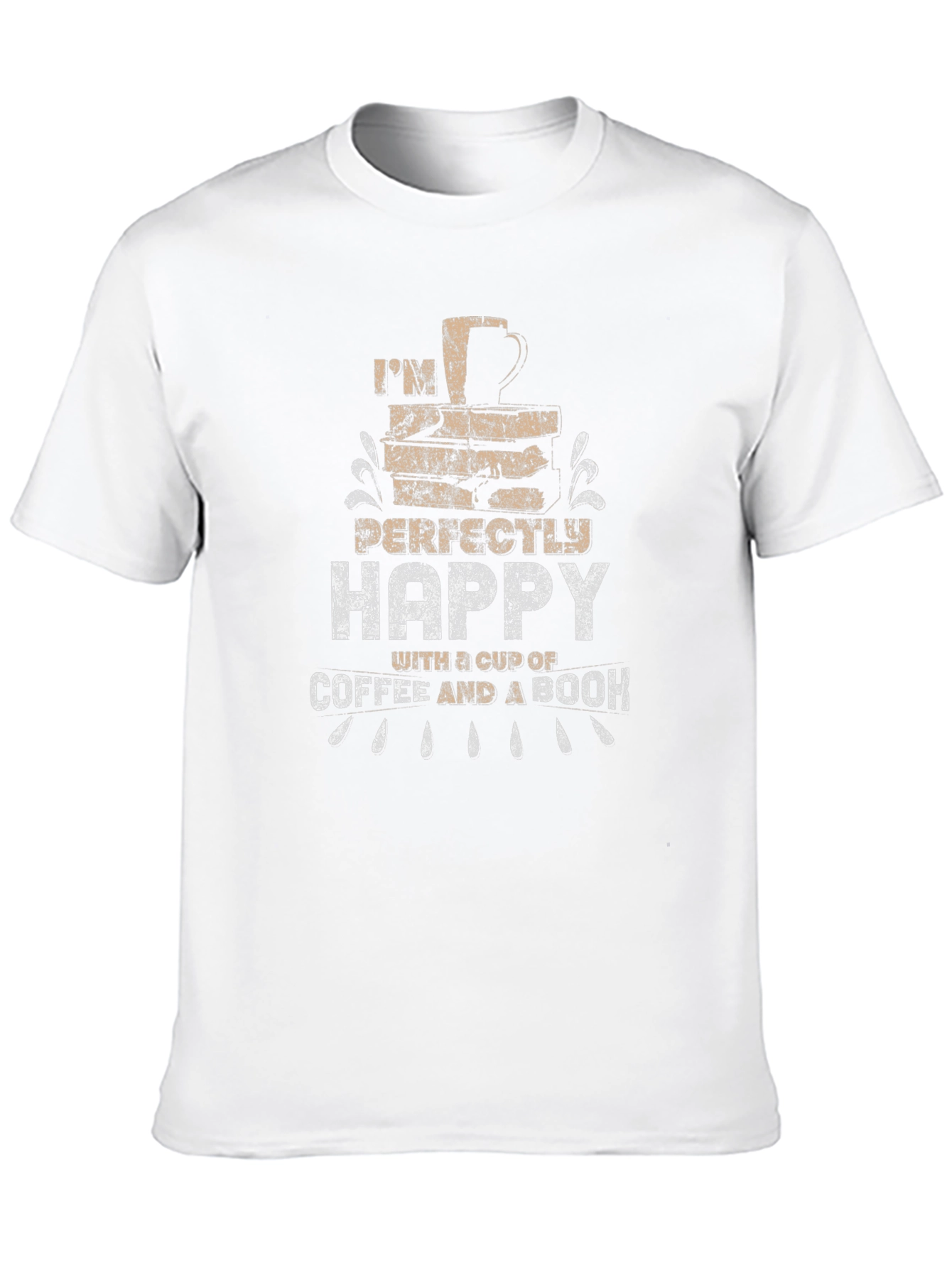 Happy Coffee & Book Graphic T-Shirt