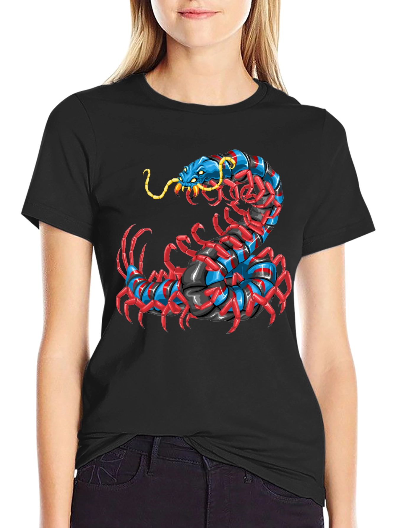 Centipede Graphic Black T-Shirt