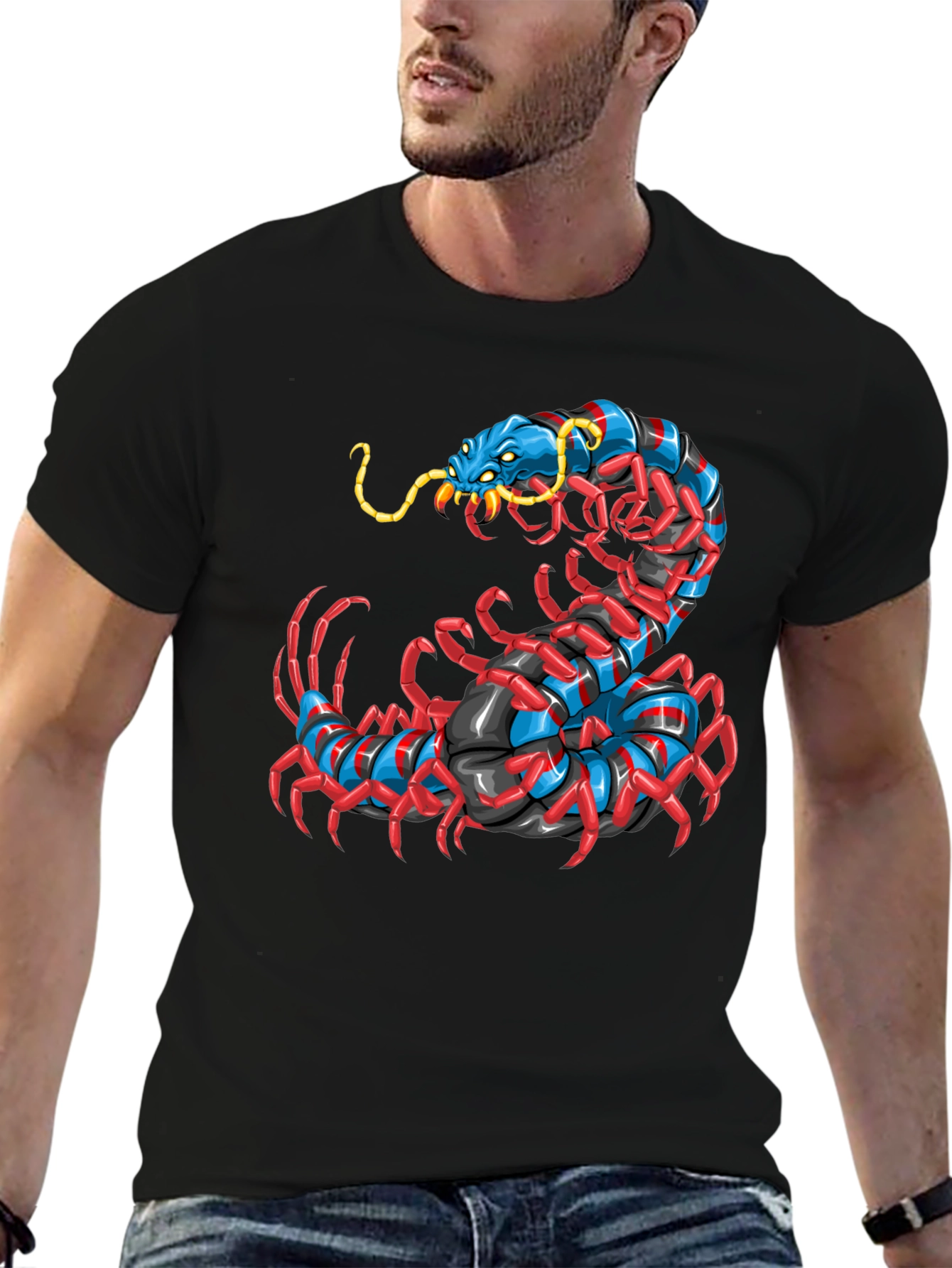 Centipede Graphic Black T-Shirt