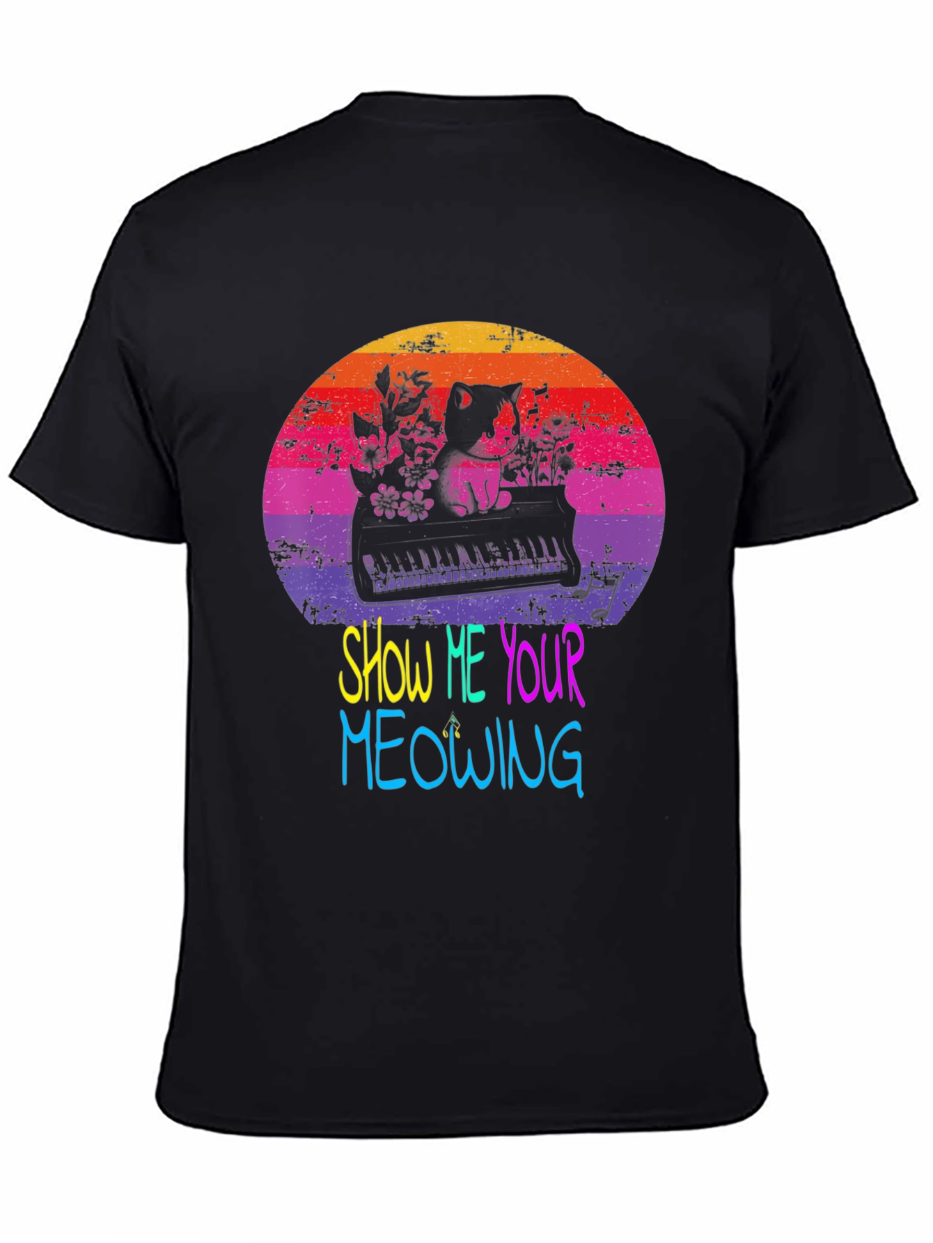 Show Me Your Meowing Cat Piano T-Shirt