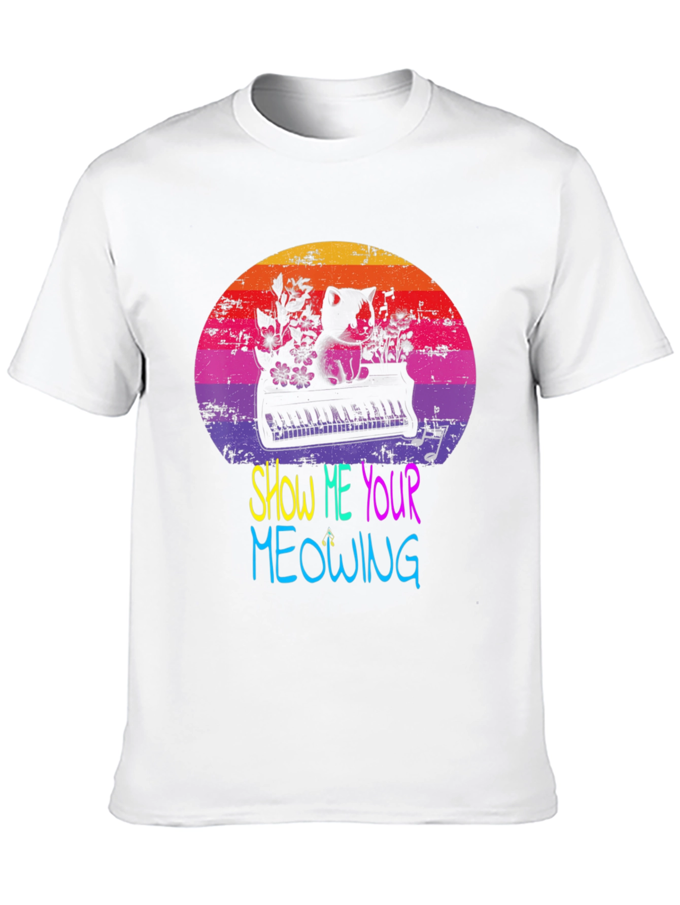 Show Me Your Meowing Cat Piano T-Shirt