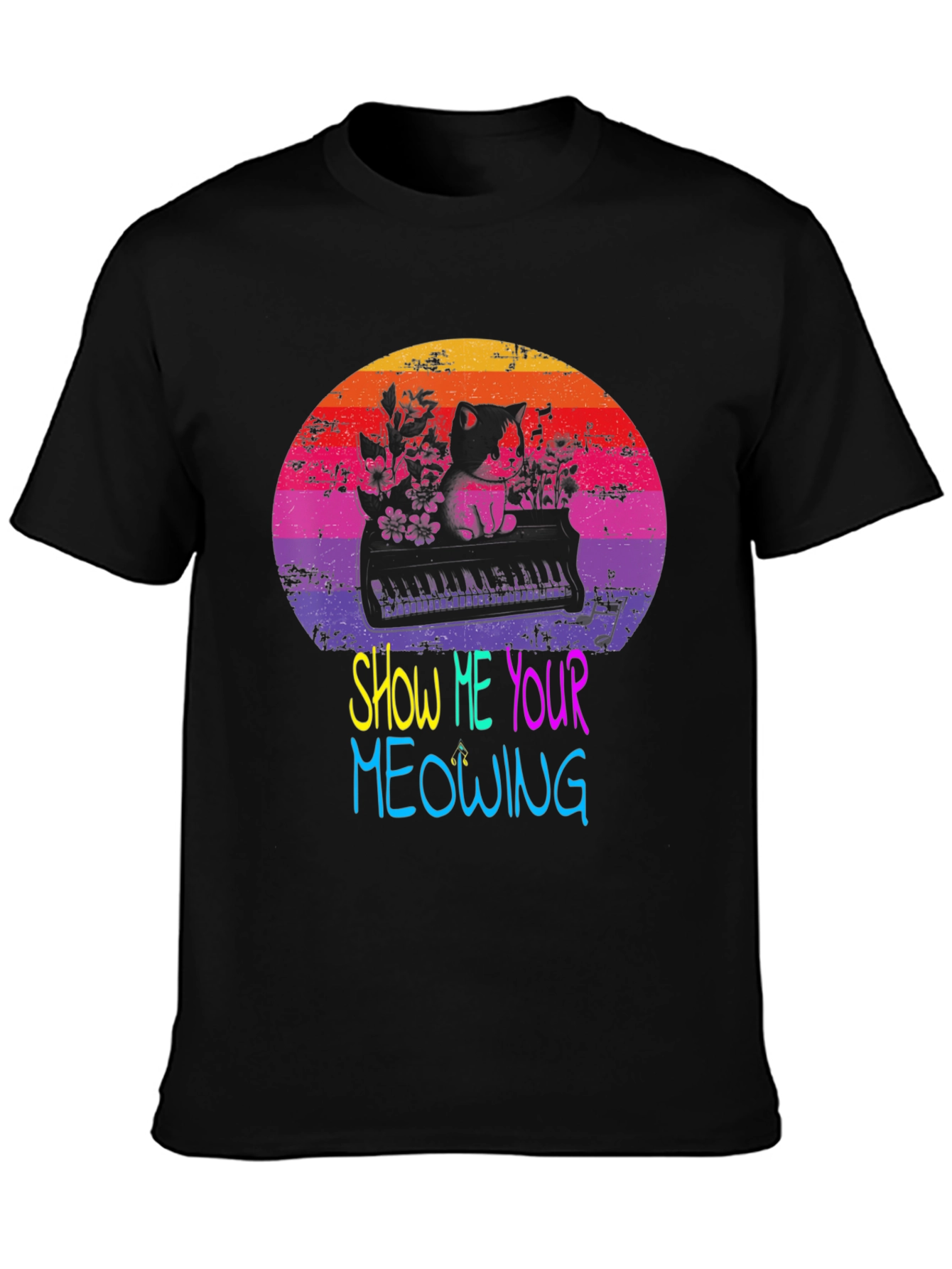 Show Me Your Meowing Cat Piano T-Shirt