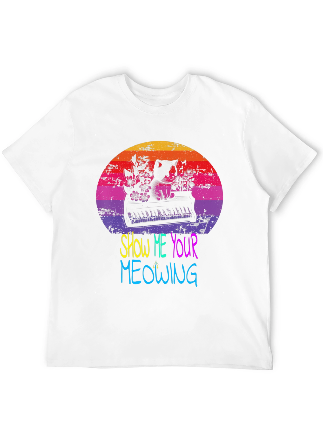 Show Me Your Meowing Cat Piano T-Shirt