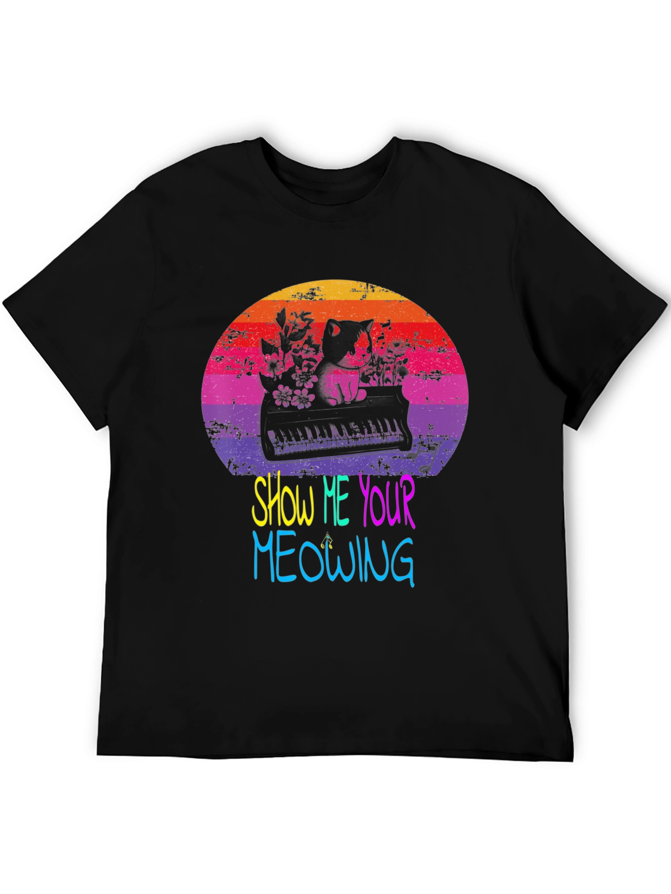 Show Me Your Meowing Cat Piano T-Shirt