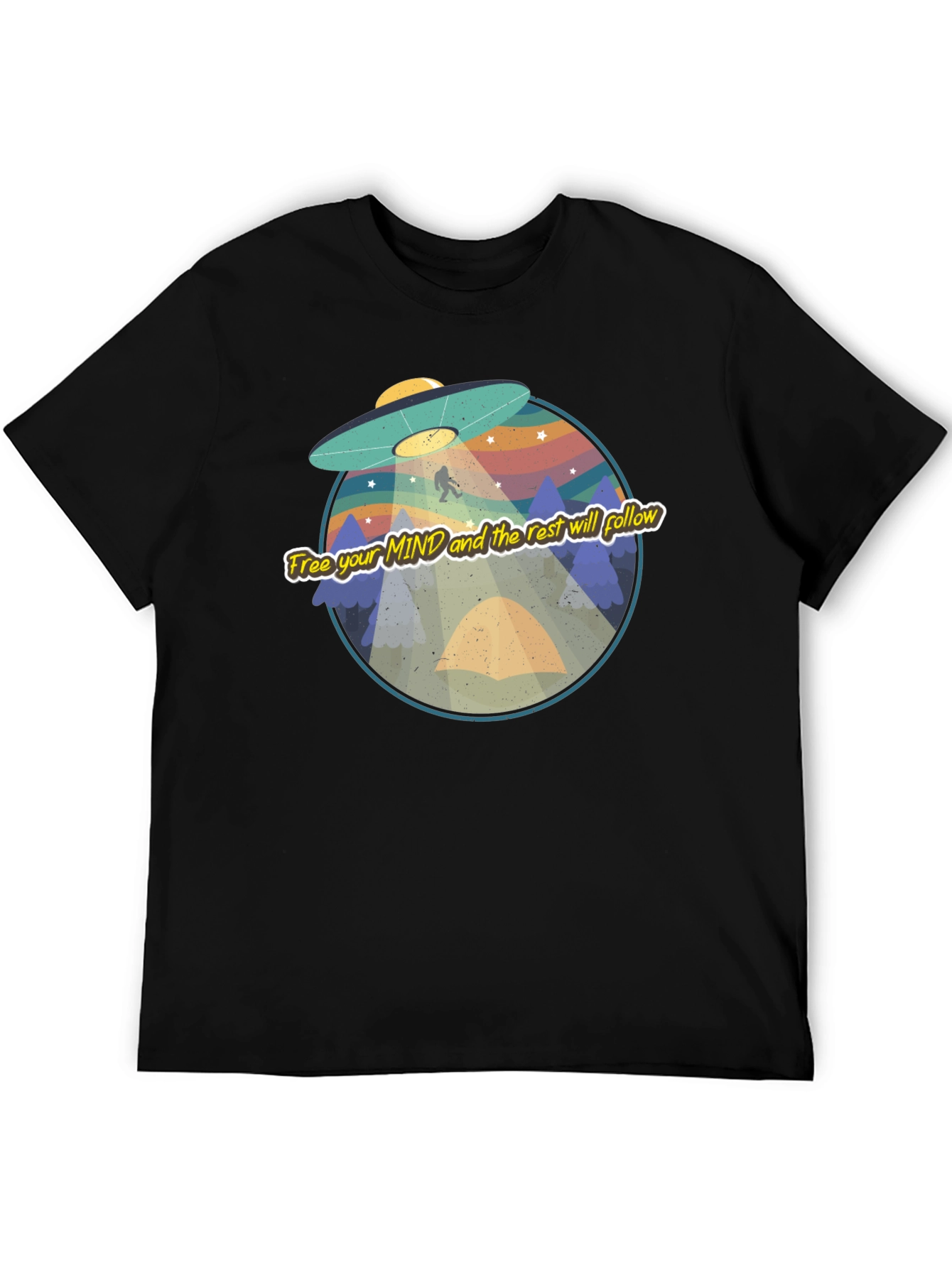 UFO Bigfoot Graphic Tee - Free Your Mind