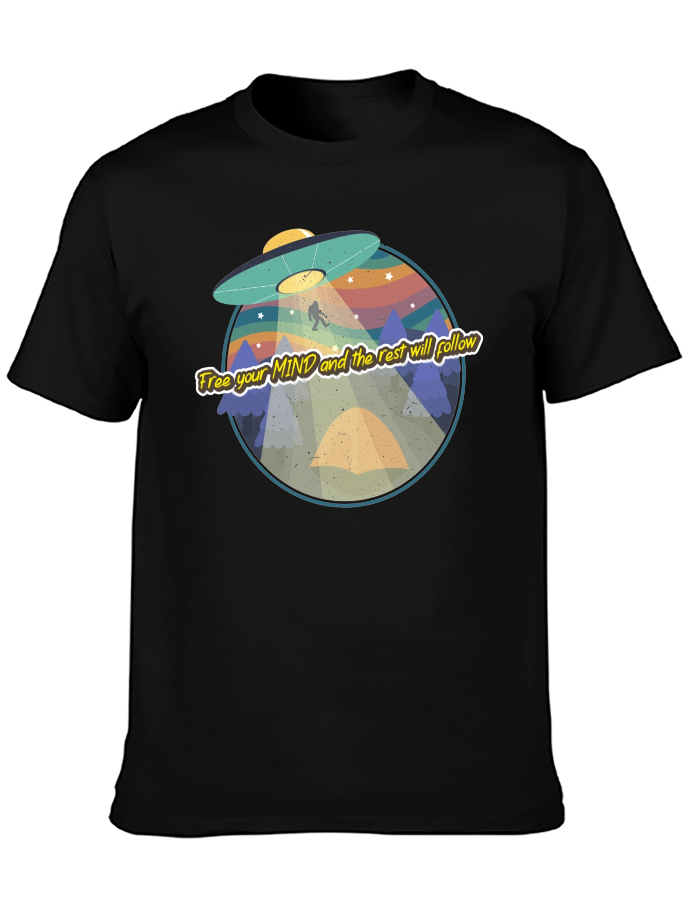 UFO Bigfoot Graphic Tee - Free Your Mind
