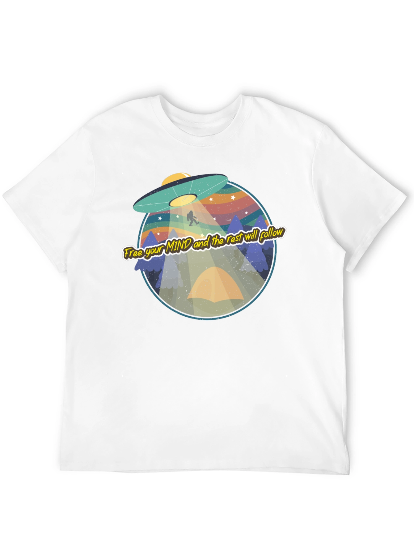 UFO Bigfoot Graphic Tee - Free Your Mind