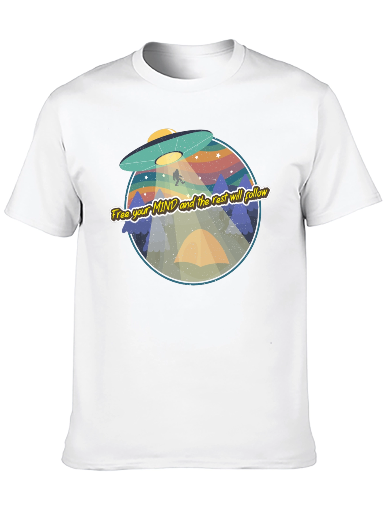 UFO Bigfoot Graphic Tee - Free Your Mind