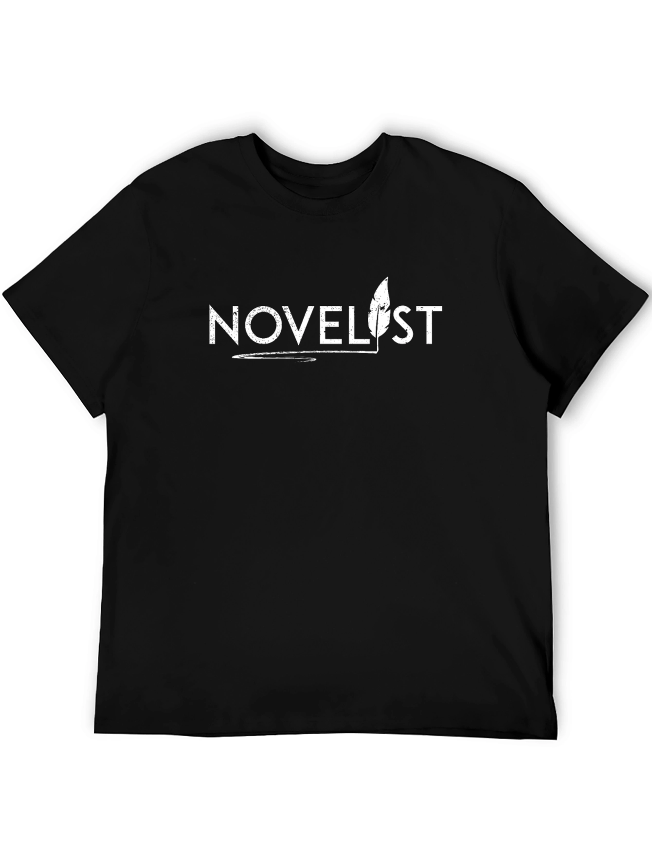 Novelists T-Shirt: Writers Quill Design - Black