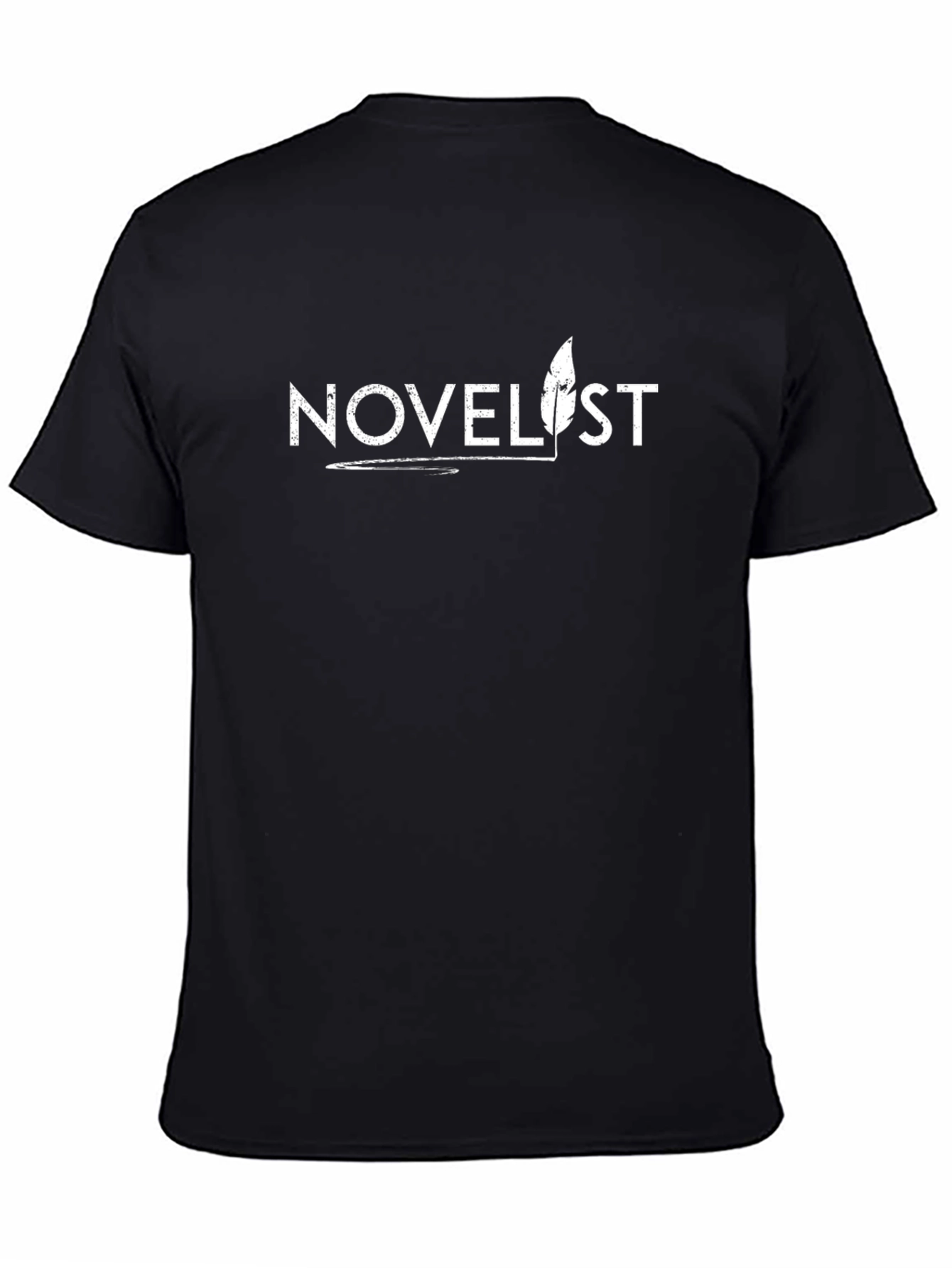 Novelists T-Shirt: Writers Quill Design - Black