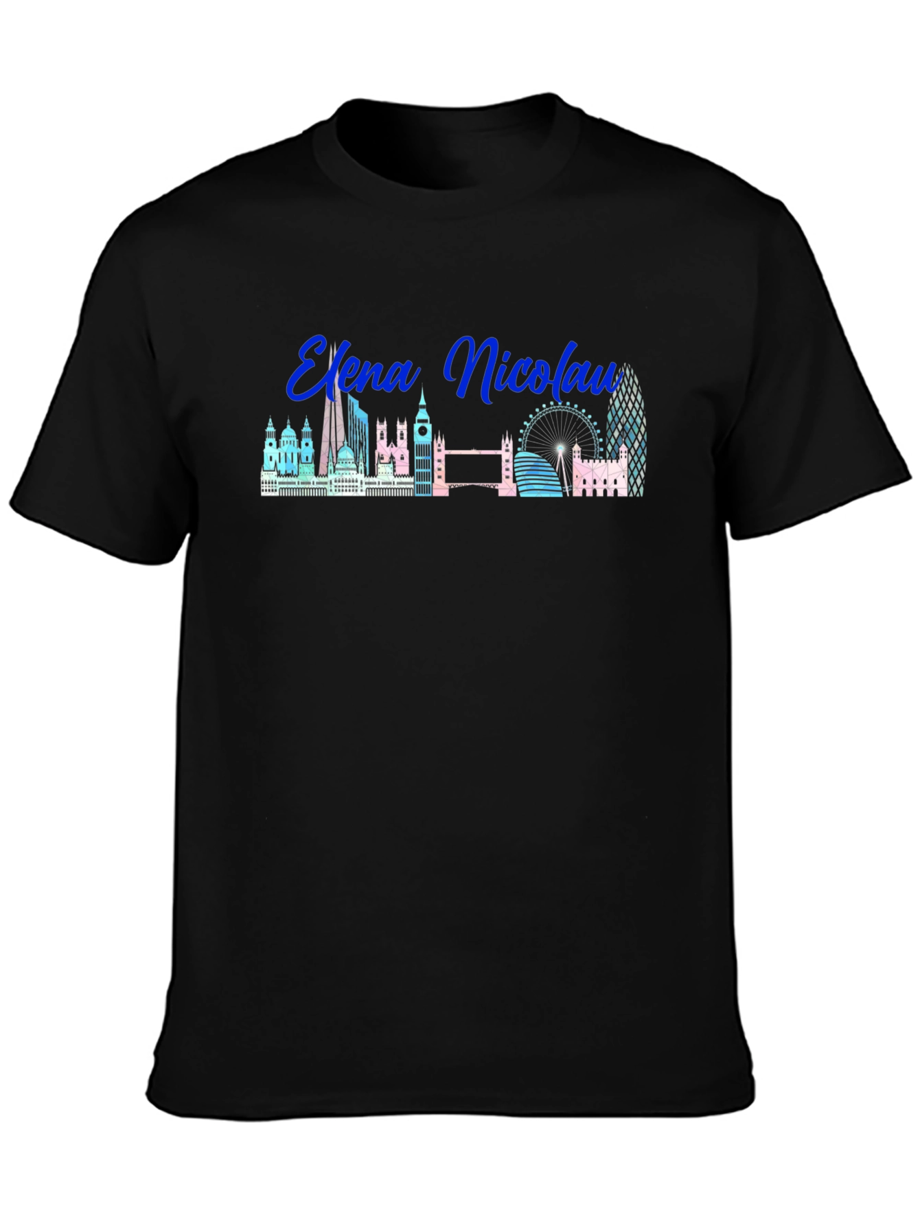 London Skyline T-Shirt Elena Nicolau Black