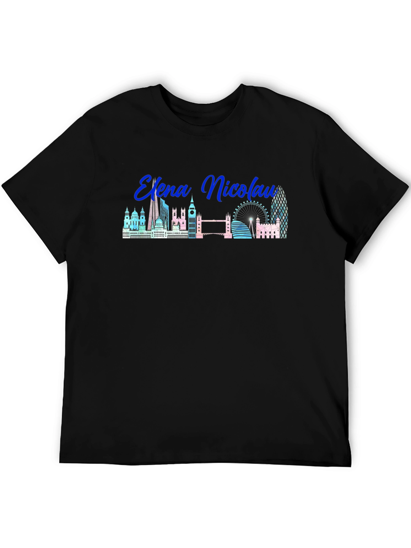 London Skyline T-Shirt Elena Nicolau Black