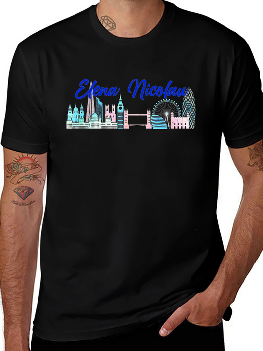 London Skyline T-Shirt Elena Nicolau Black