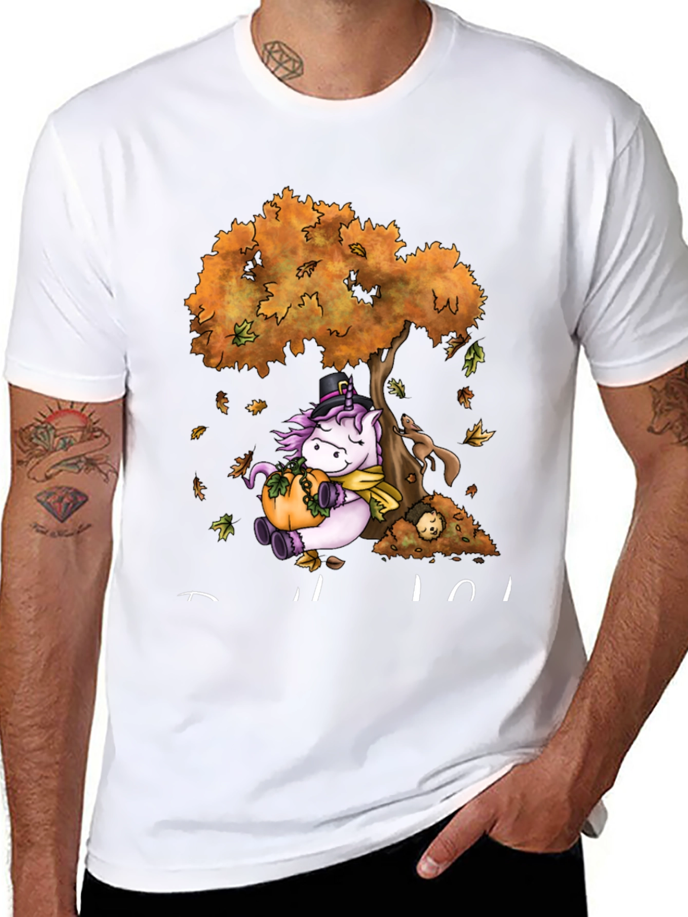 Unicorn Fall T-Shirt Thanksgiving Tee