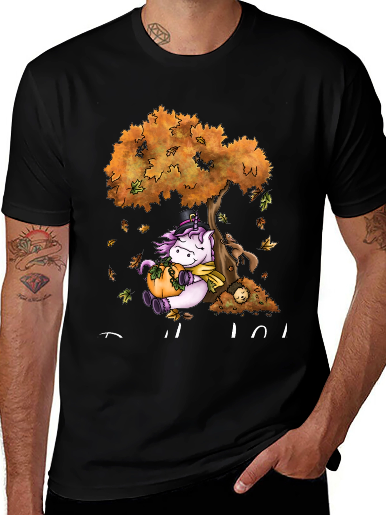 Unicorn Fall T-Shirt Thanksgiving Tee