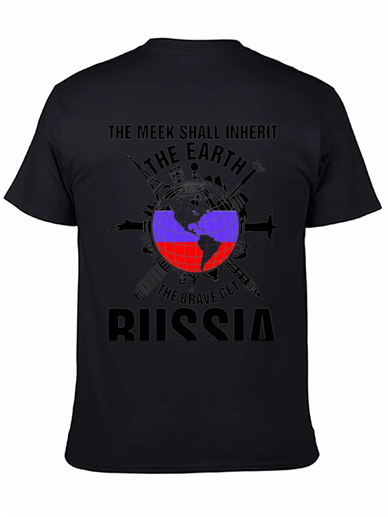 The Meek Shall Inherit Russia Black T-Shirt