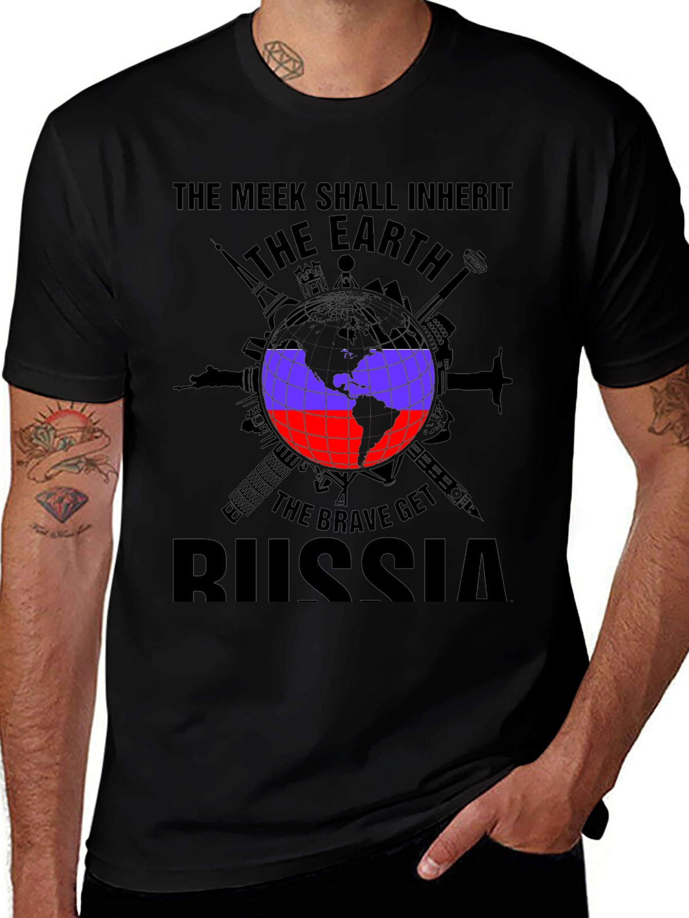 The Meek Shall Inherit Russia Black T-Shirt