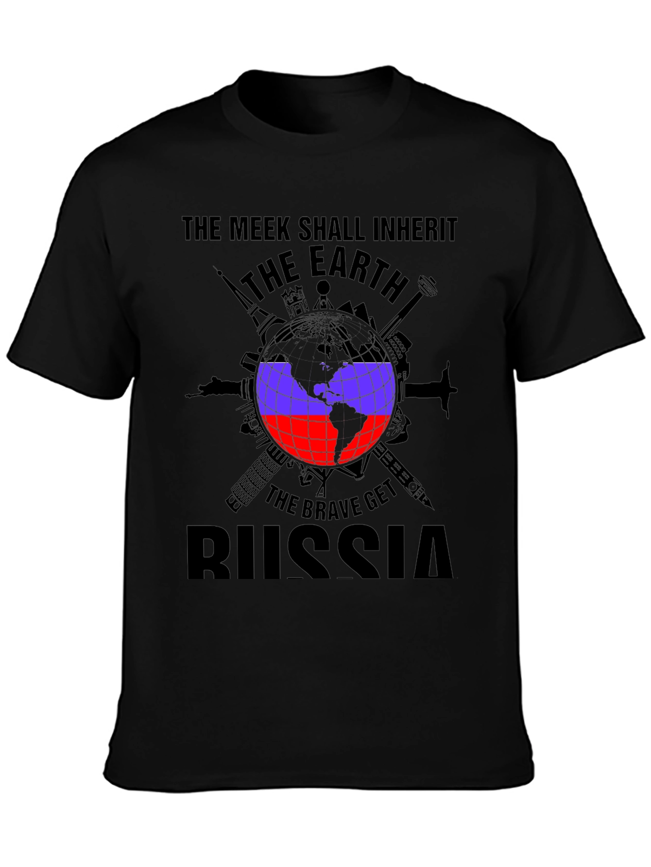 The Meek Shall Inherit Russia Black T-Shirt