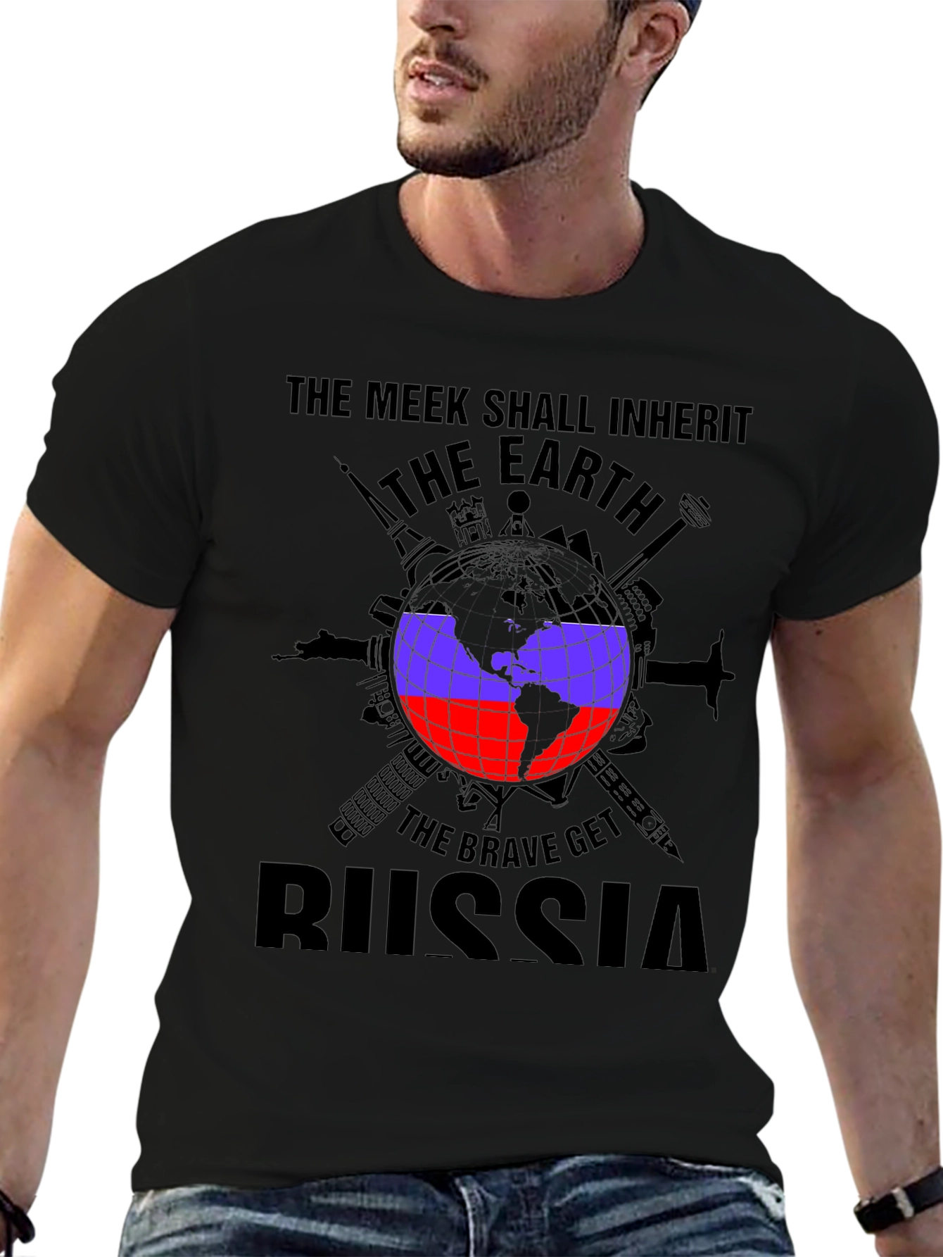 The Meek Shall Inherit Russia Black T-Shirt