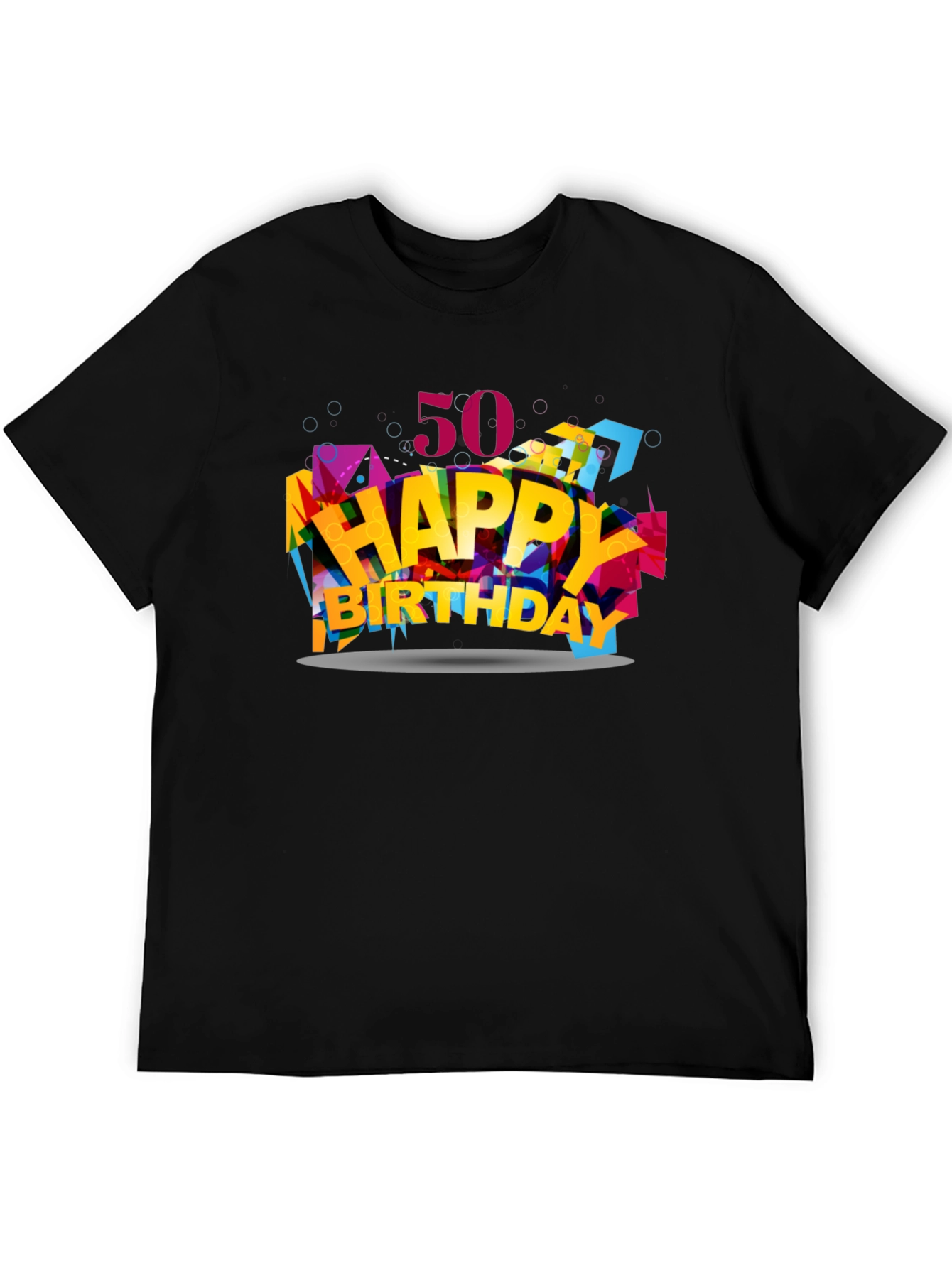 50th Happy Birthday Graphic Tee - Black