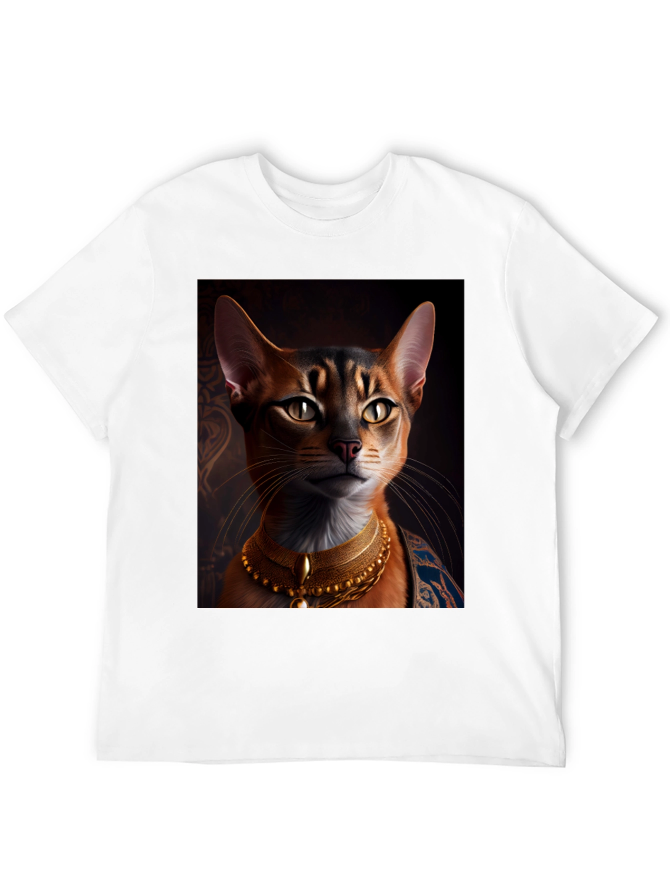 Royal Cat Graphic Tee - Black Cotton T-Shirt