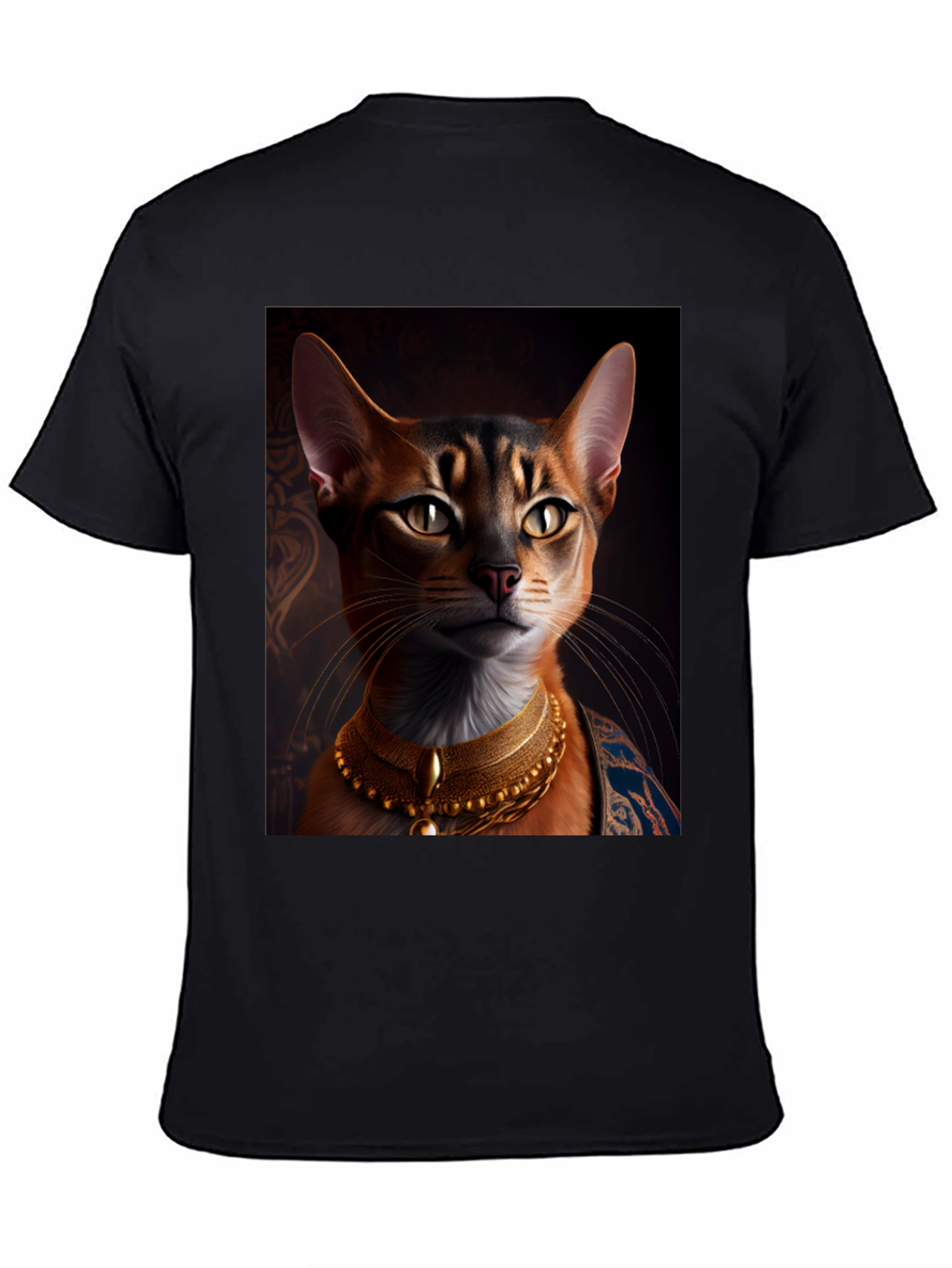 Royal Cat Graphic Tee - Black Cotton T-Shirt