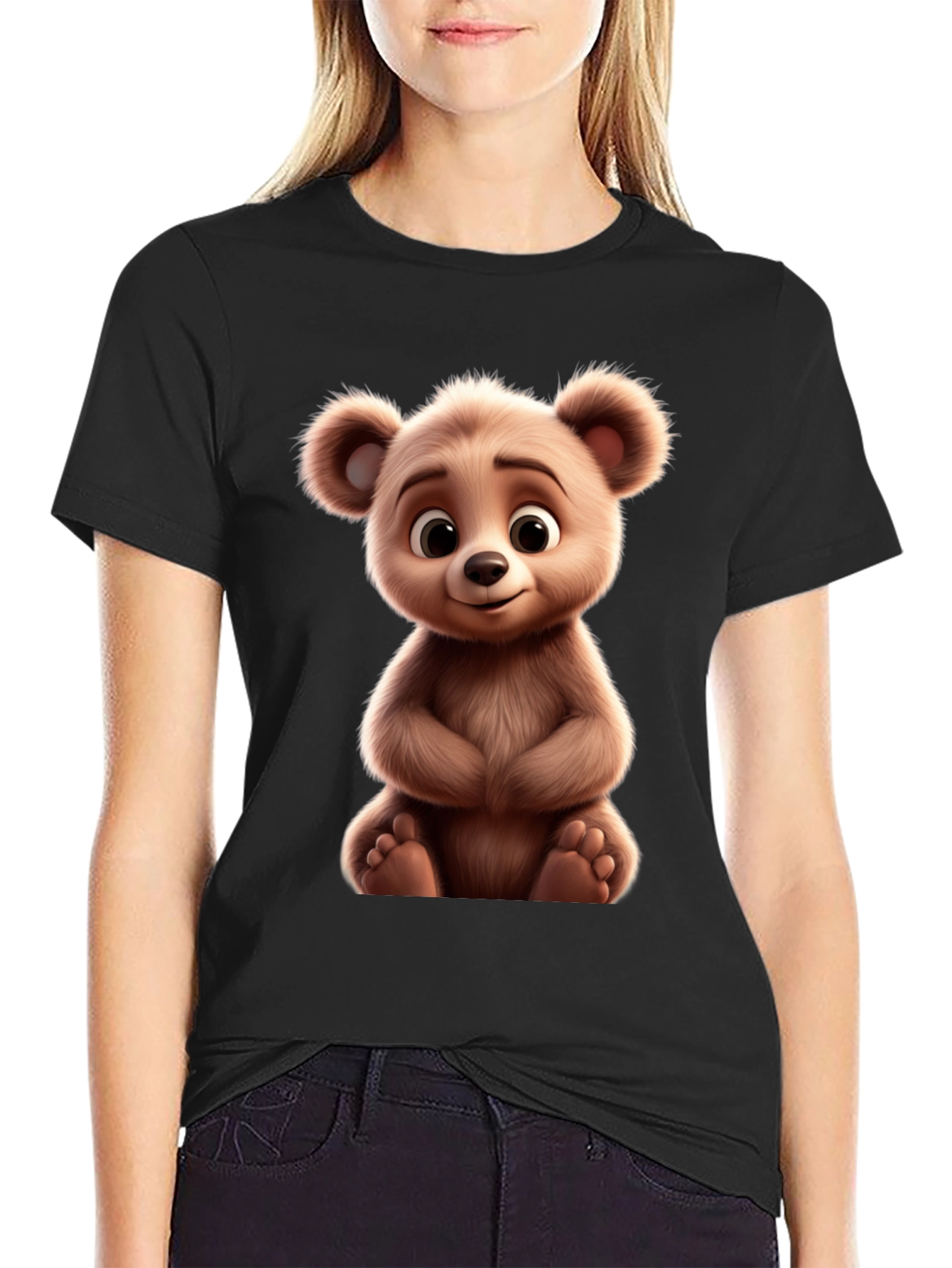Cute Bear Graphic Tee - Soft & Comfortable