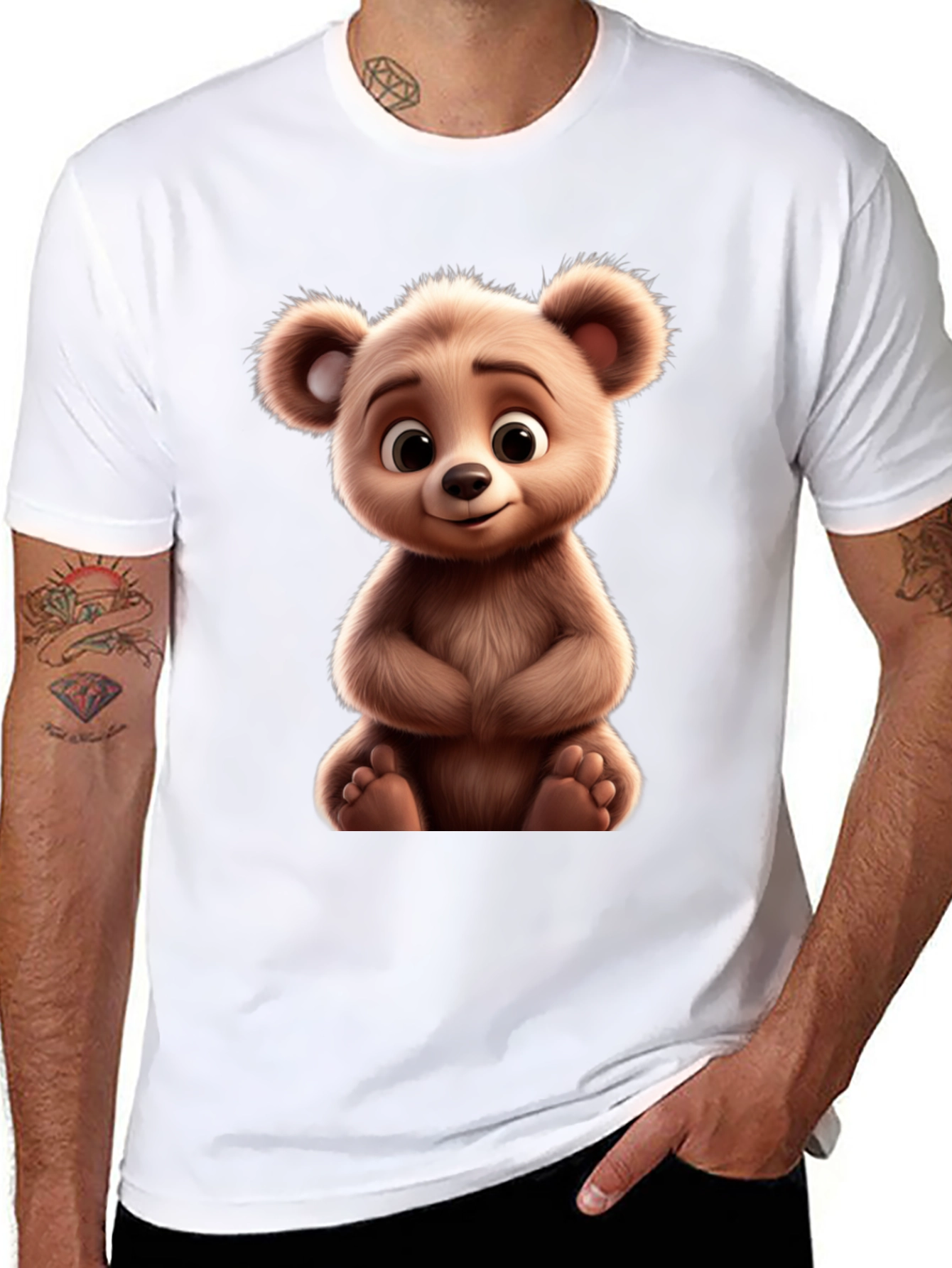 Cute Bear Graphic Tee - Soft & Comfortable