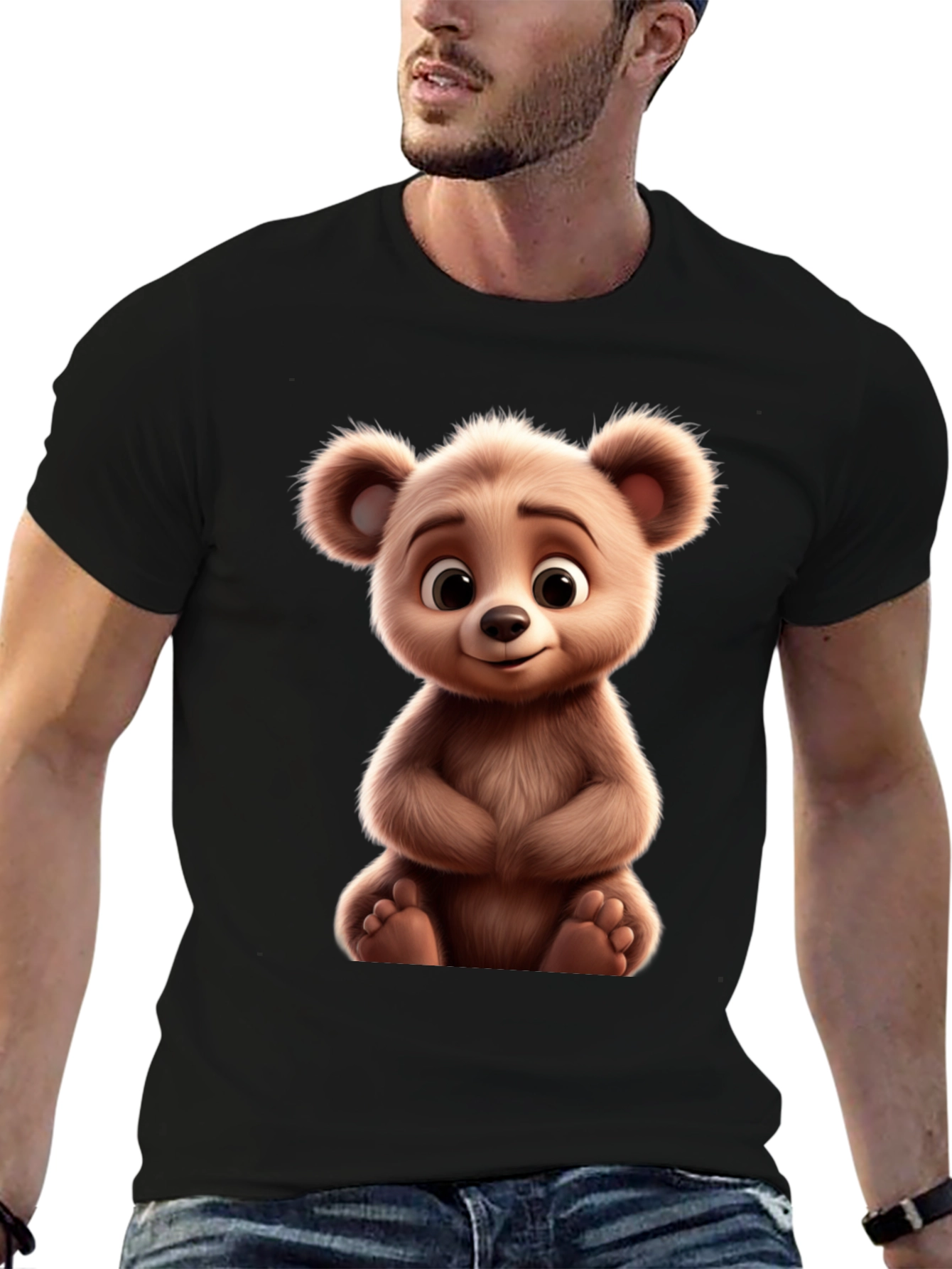 Cute Bear Graphic Tee - Soft & Comfortable