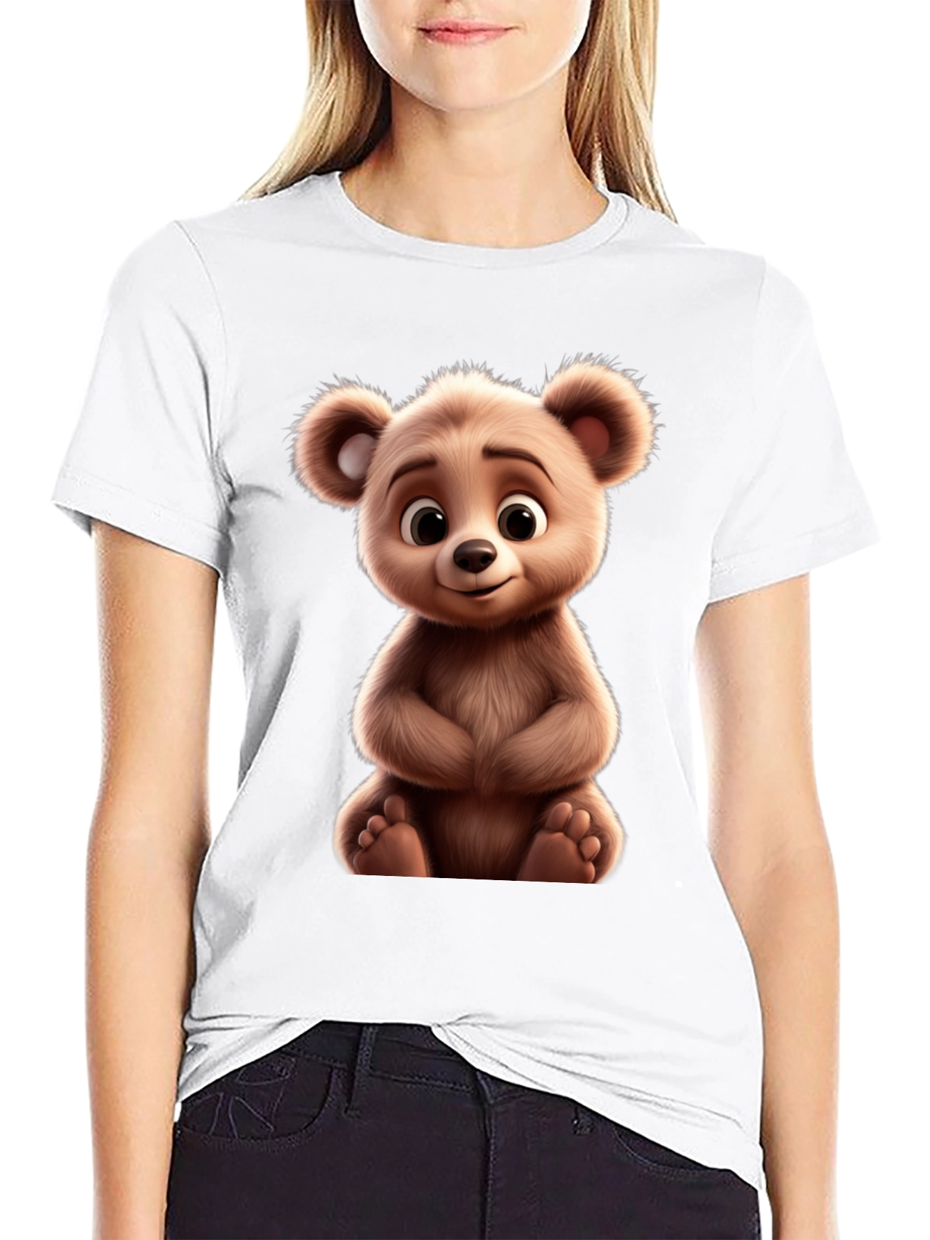 Cute Bear Graphic Tee - Soft & Comfortable