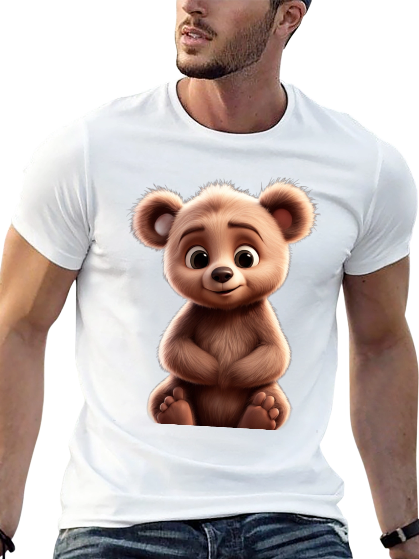 Cute Bear Graphic Tee - Soft & Comfortable