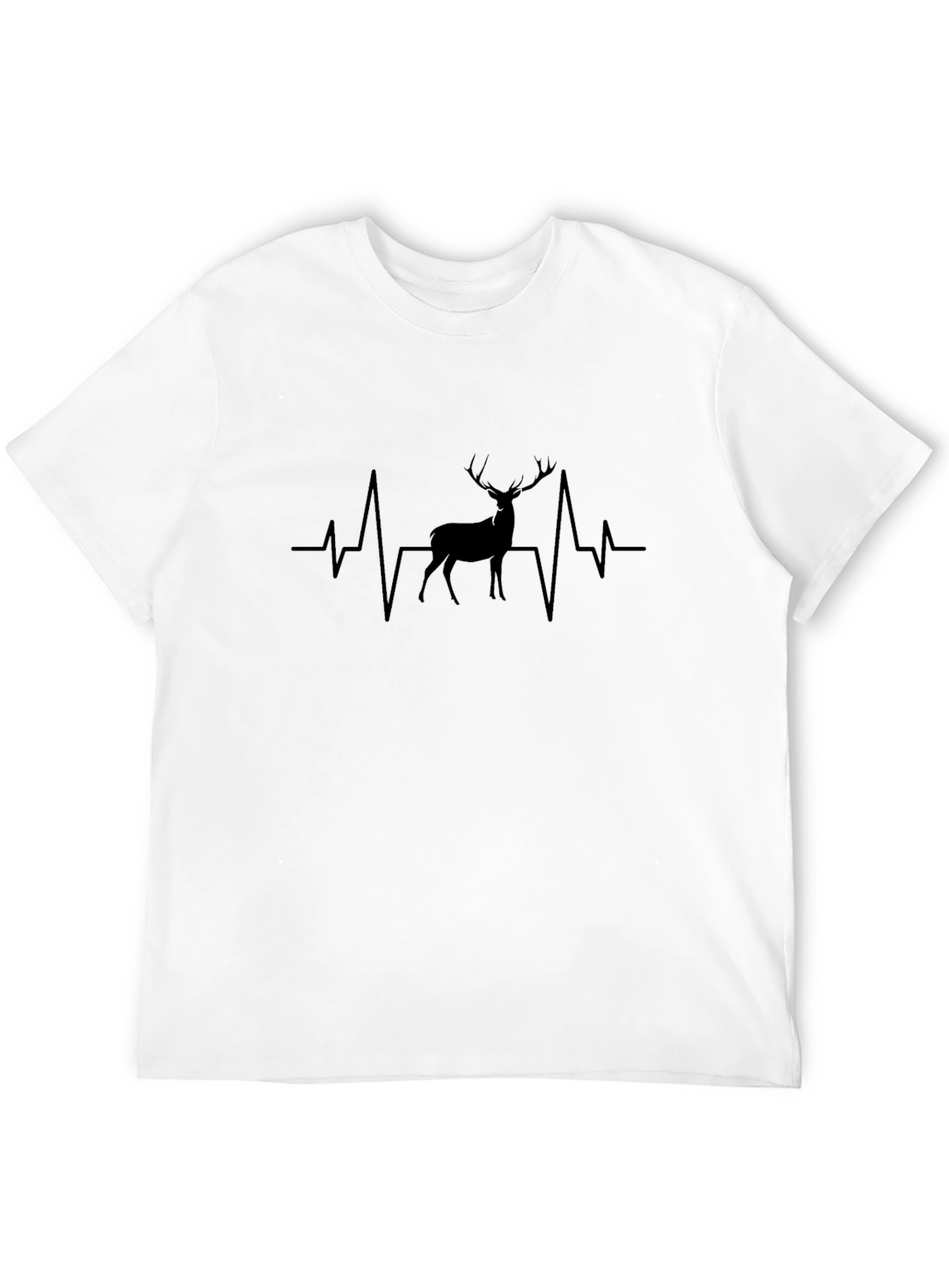 Deer Heartbeat T-Shirt - Black