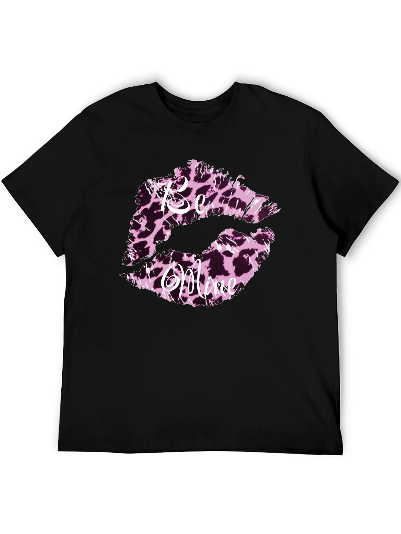 Be Mine Leopard Print Lips Graphic Tee