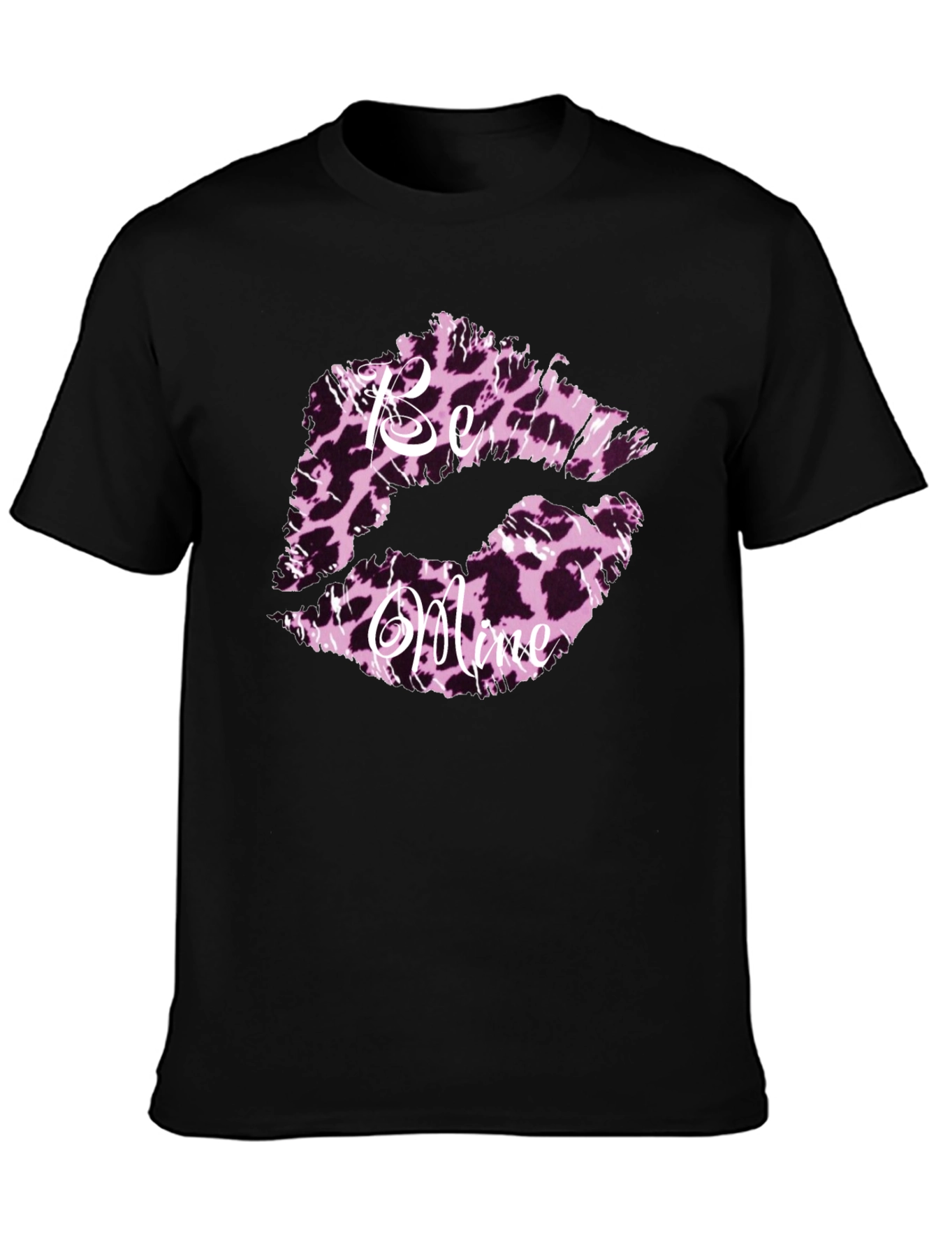 Be Mine Leopard Print Lips Graphic Tee