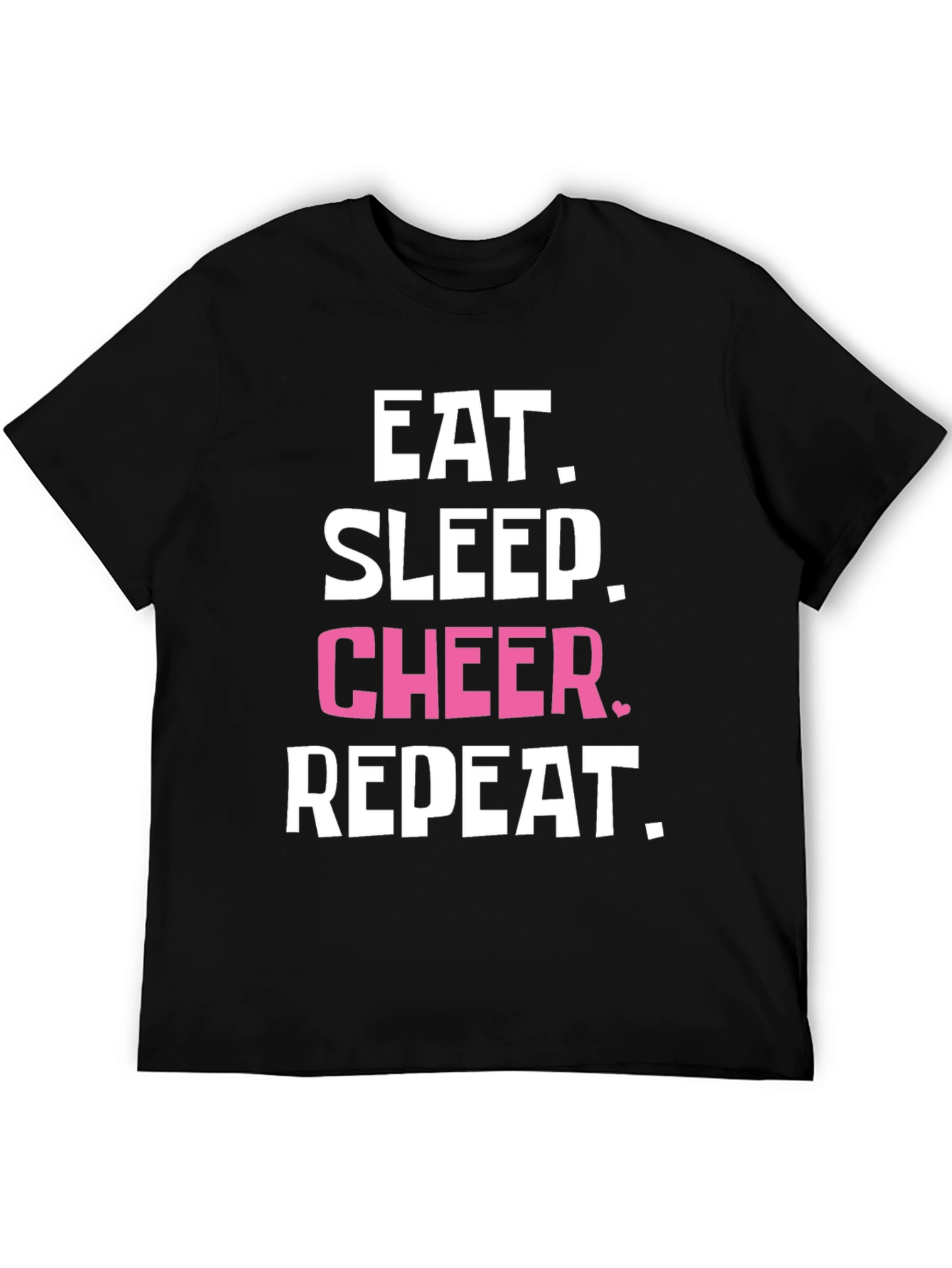 Eat Sleep Cheer Repeat Black T-Shirt