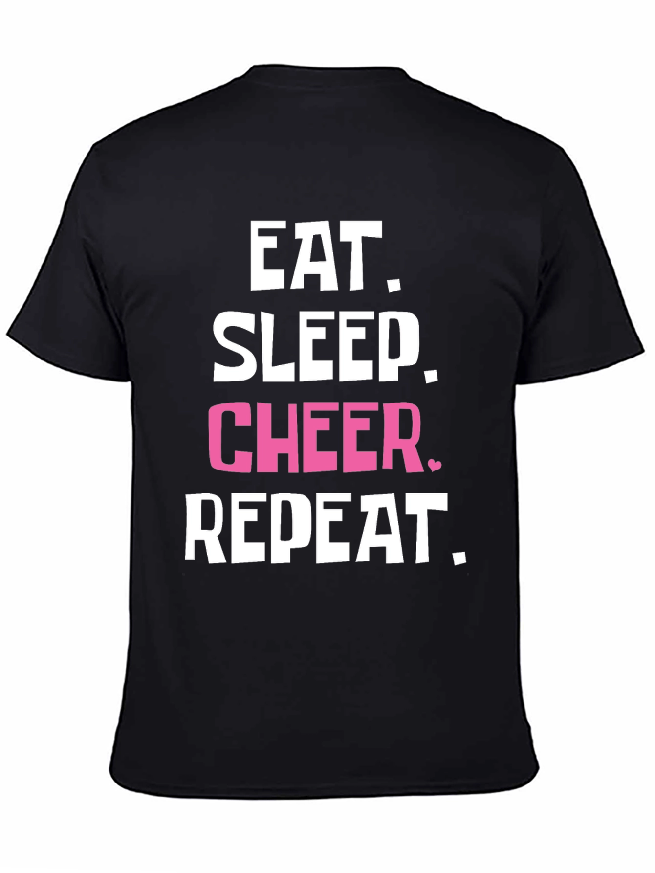 Eat Sleep Cheer Repeat Black T-Shirt