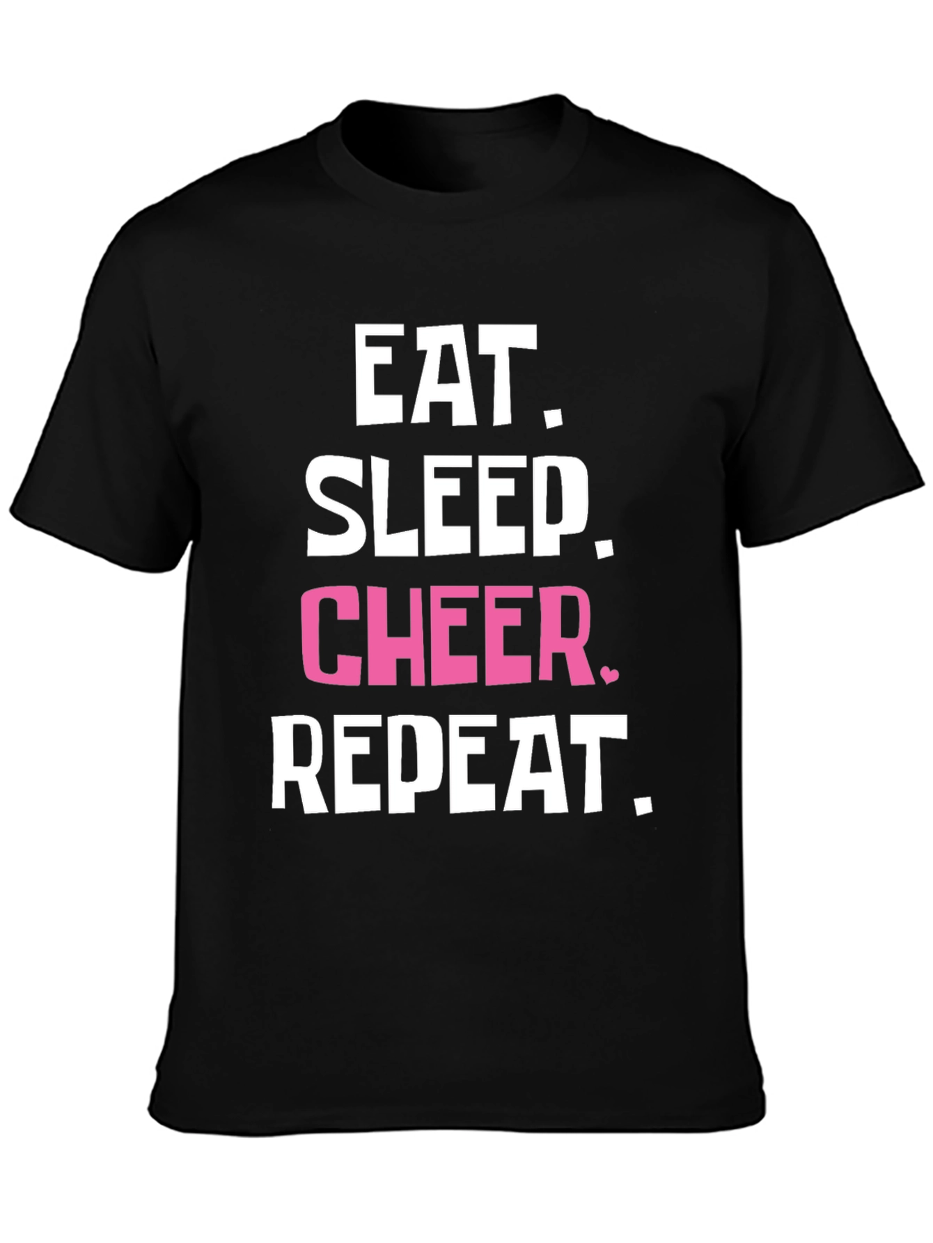 Eat Sleep Cheer Repeat Black T-Shirt