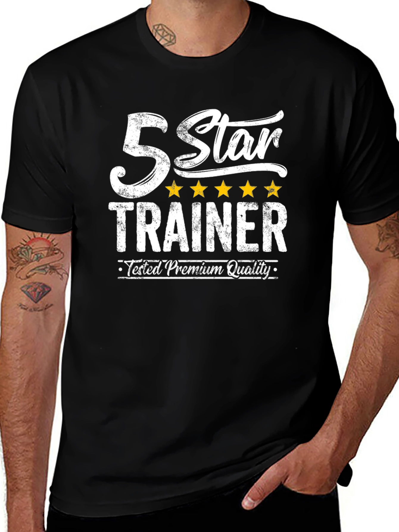 5 Star Trainer Premium Quality Black T-Shirt