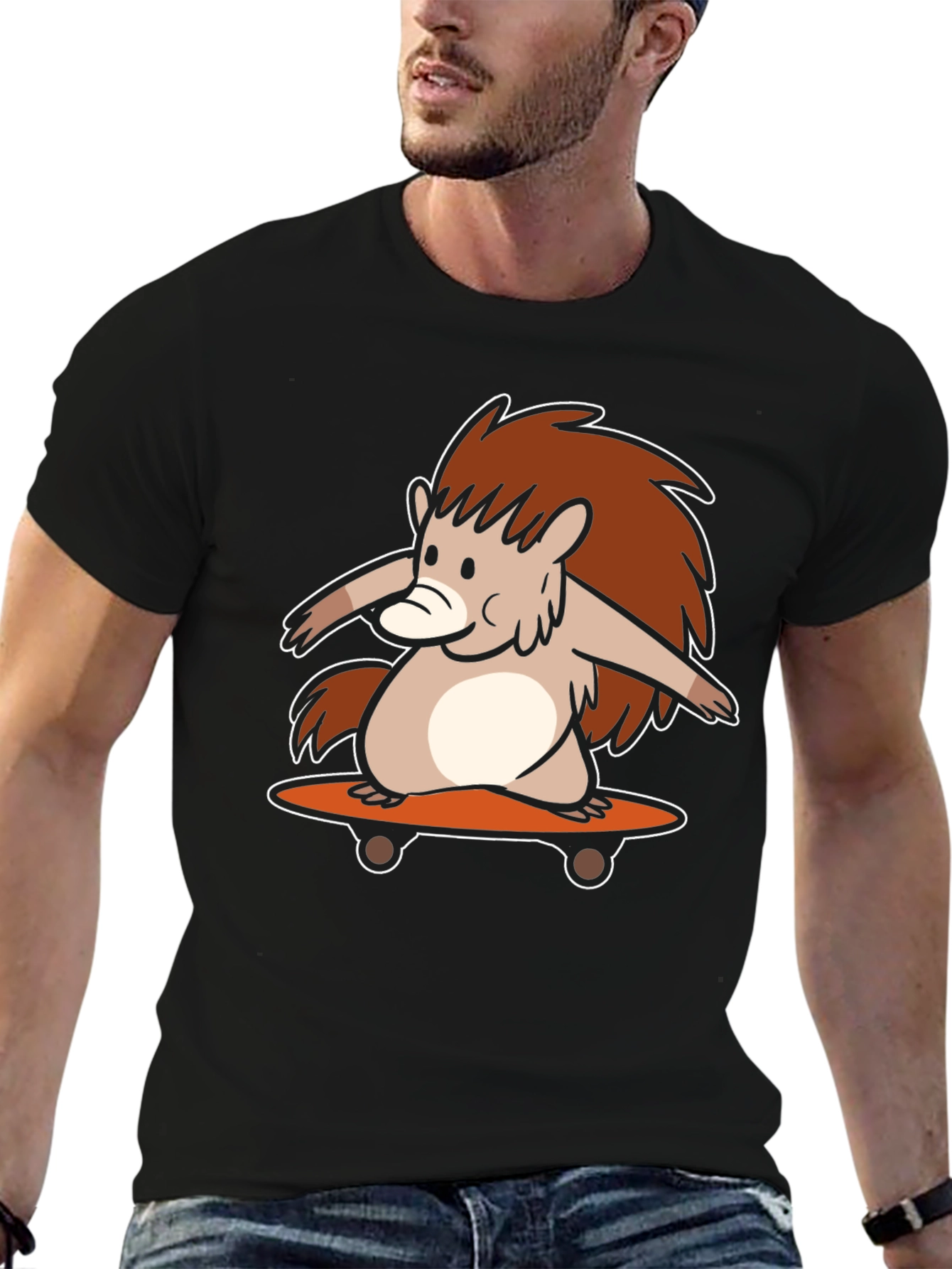 Skateboarding Hedgehog Graphic Tee