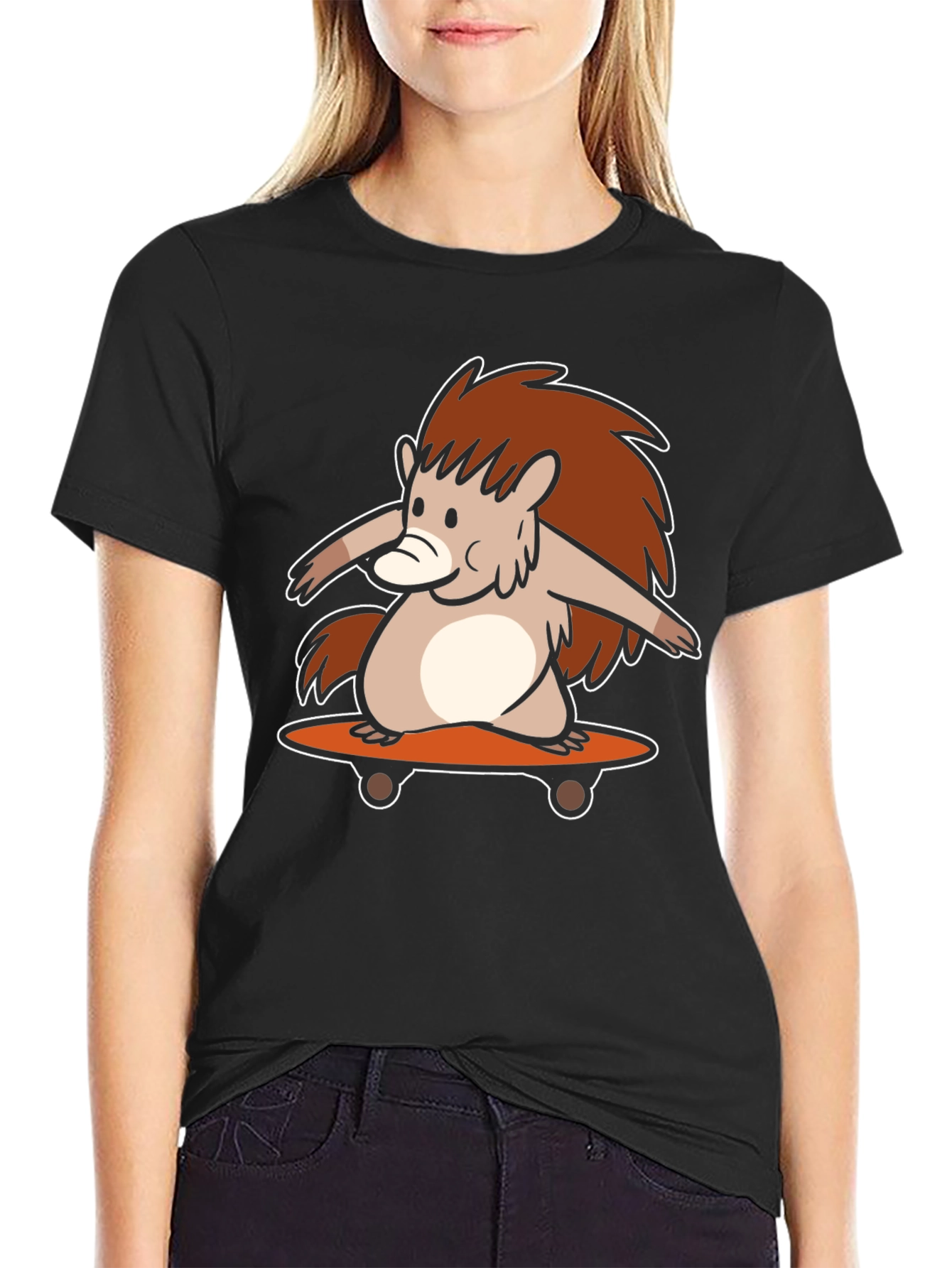 Skateboarding Hedgehog Graphic Tee