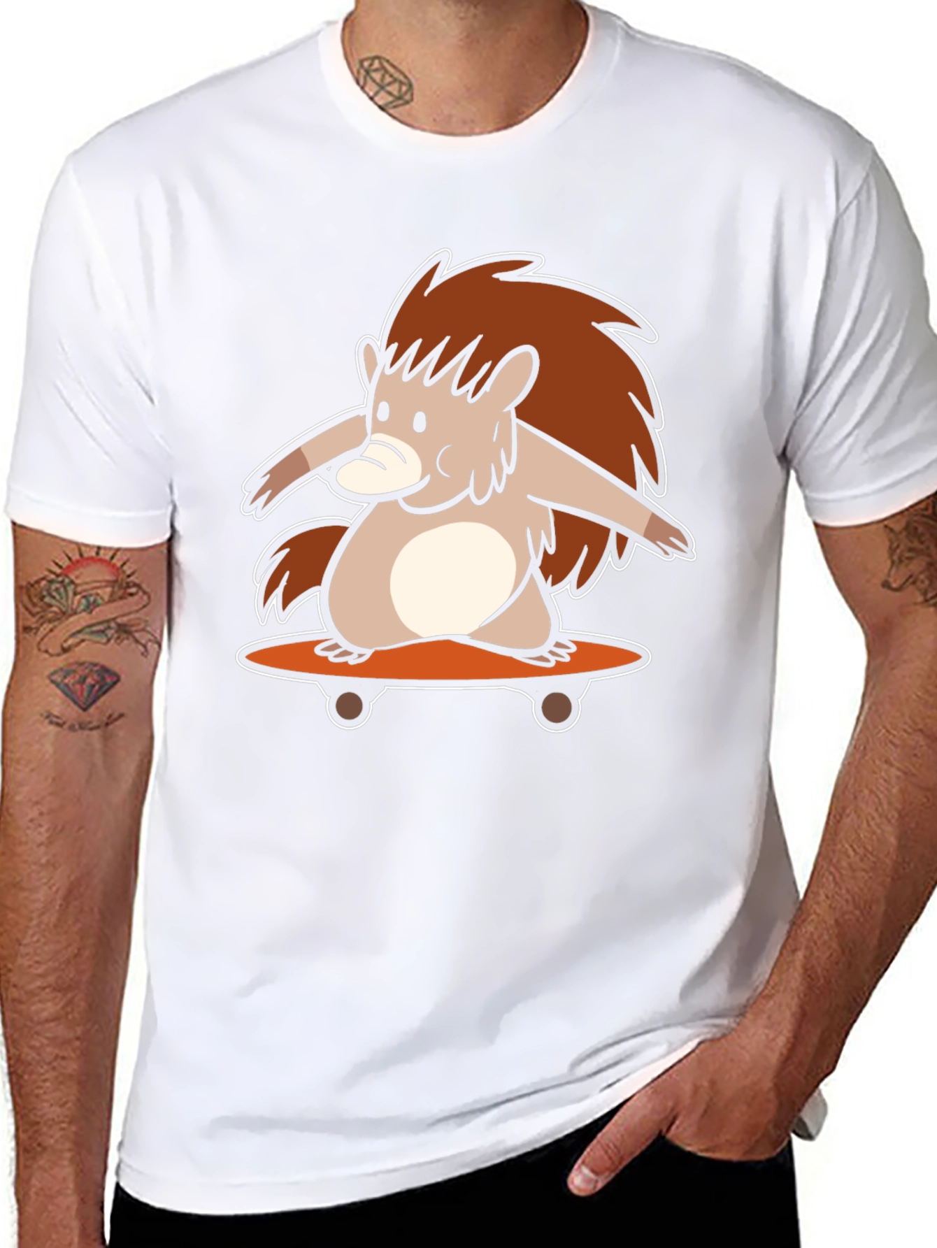 Skateboarding Hedgehog Graphic Tee