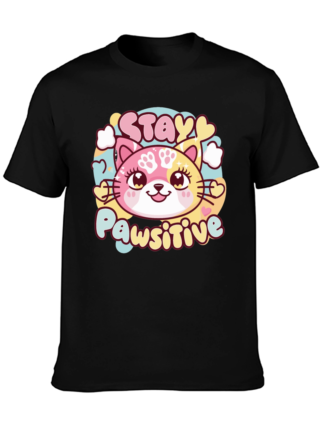 Stay Pawsitive Graphic T-Shirt