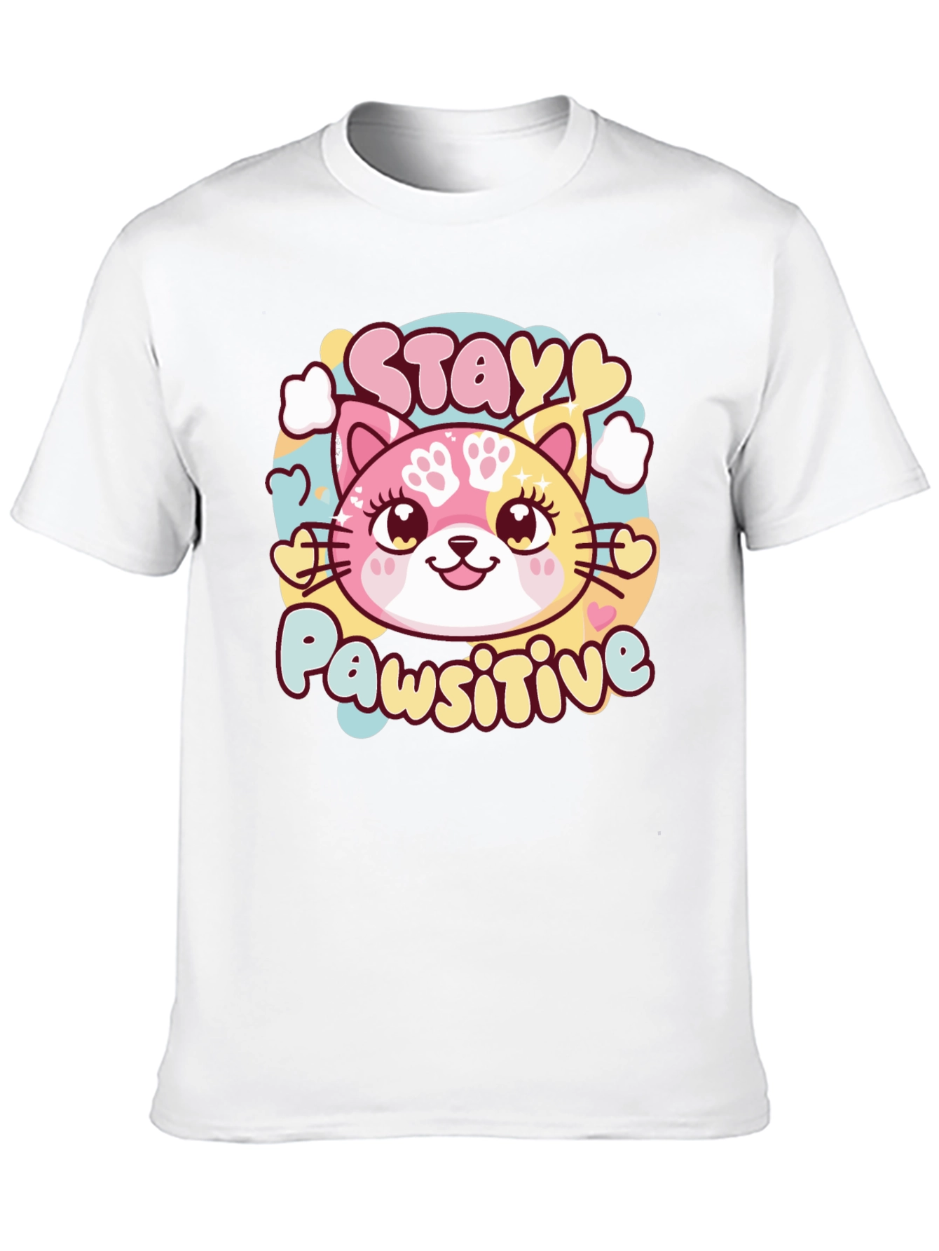 Stay Pawsitive Graphic T-Shirt