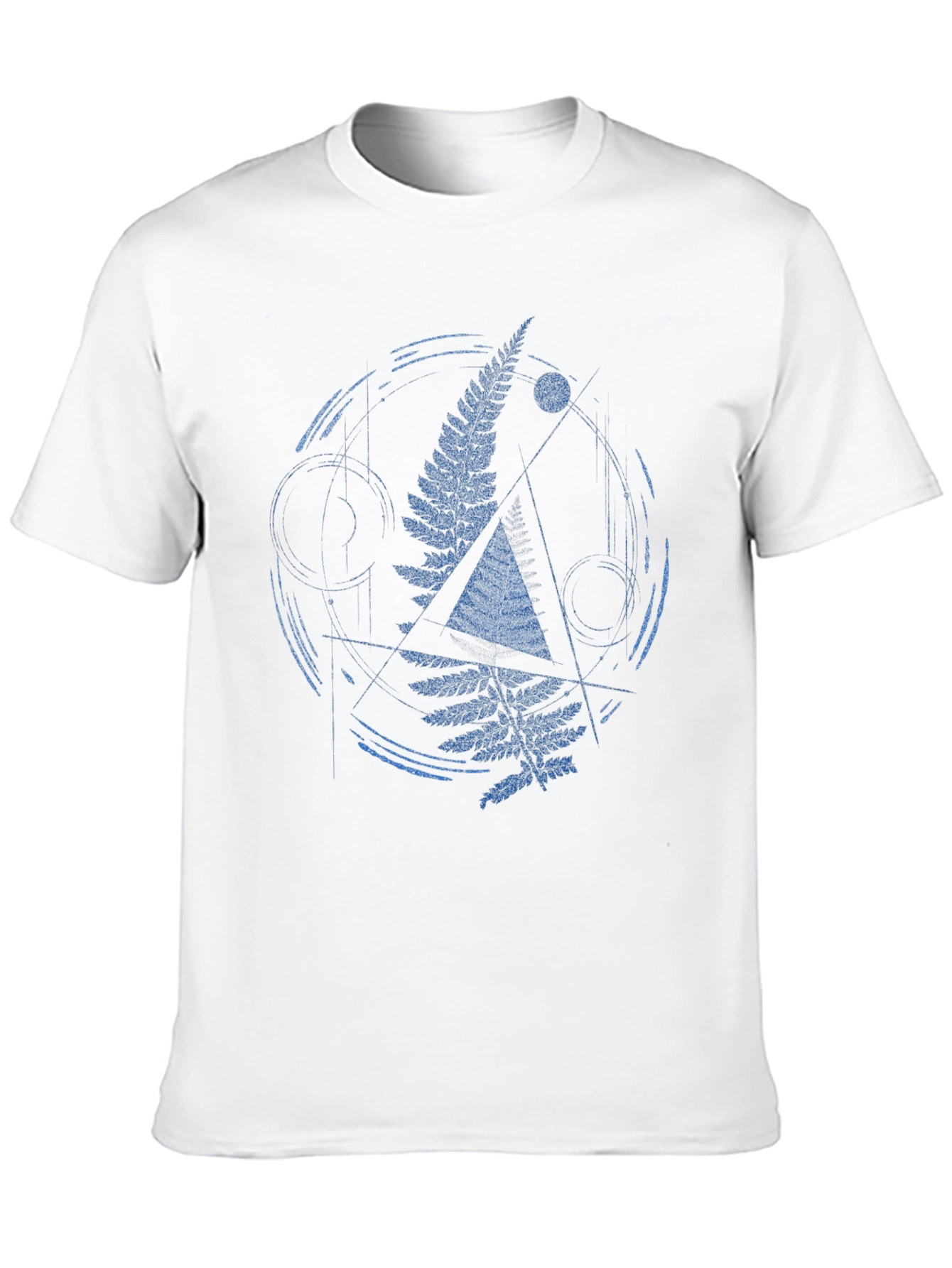 Geometric Fern Graphic Print Mens T-Shirt