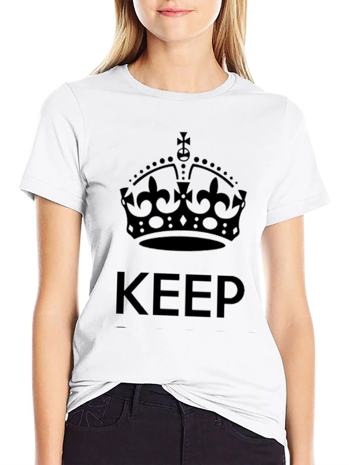 Keep Calm Crown Graphic Tee - Black
