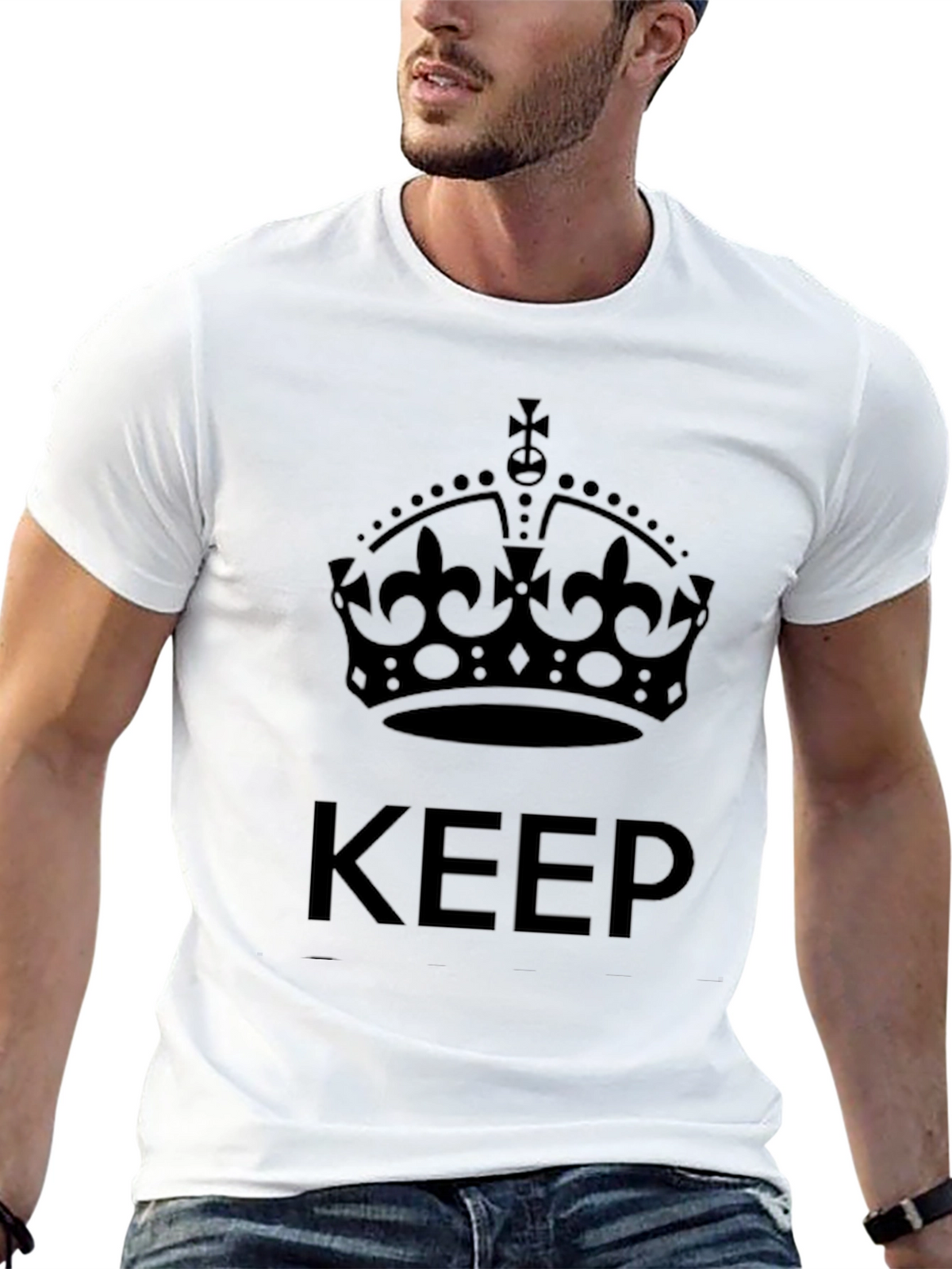 Keep Calm Crown Graphic Tee - Black