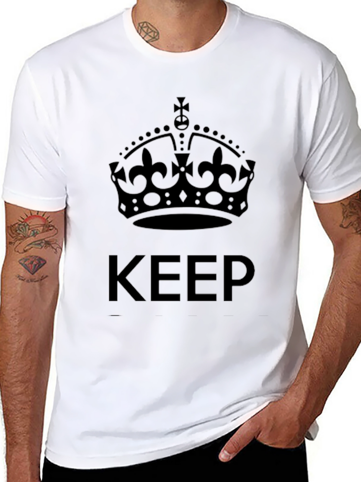 Keep Calm Crown Graphic Tee - Black