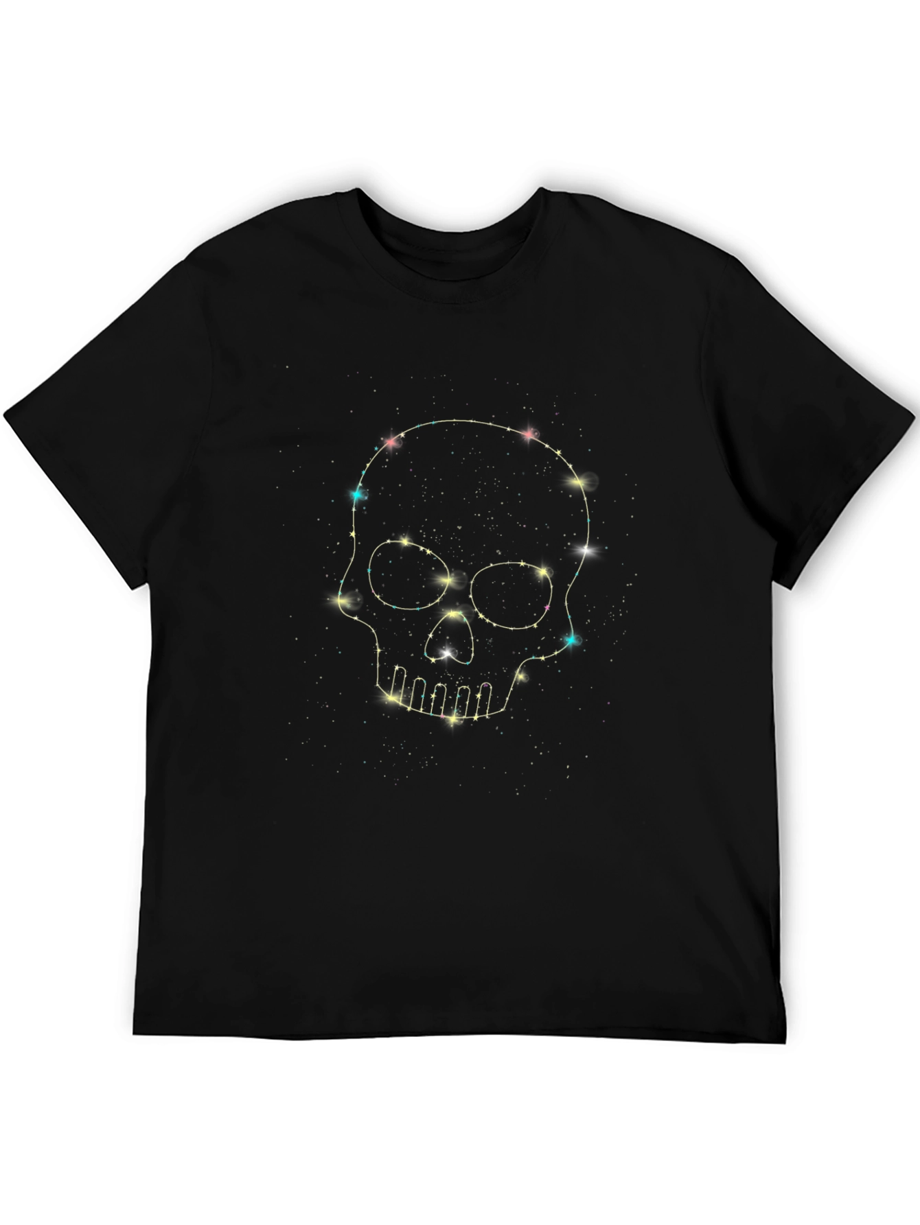 Starry Skull Graphic Tee - Mens Black T-Shirt
