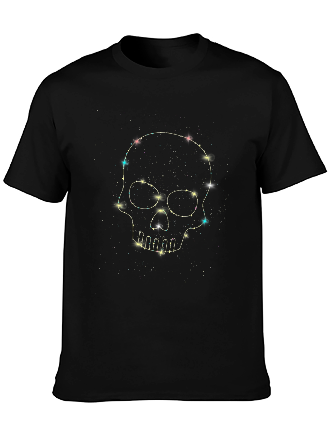 Starry Skull Graphic Tee - Mens Black T-Shirt